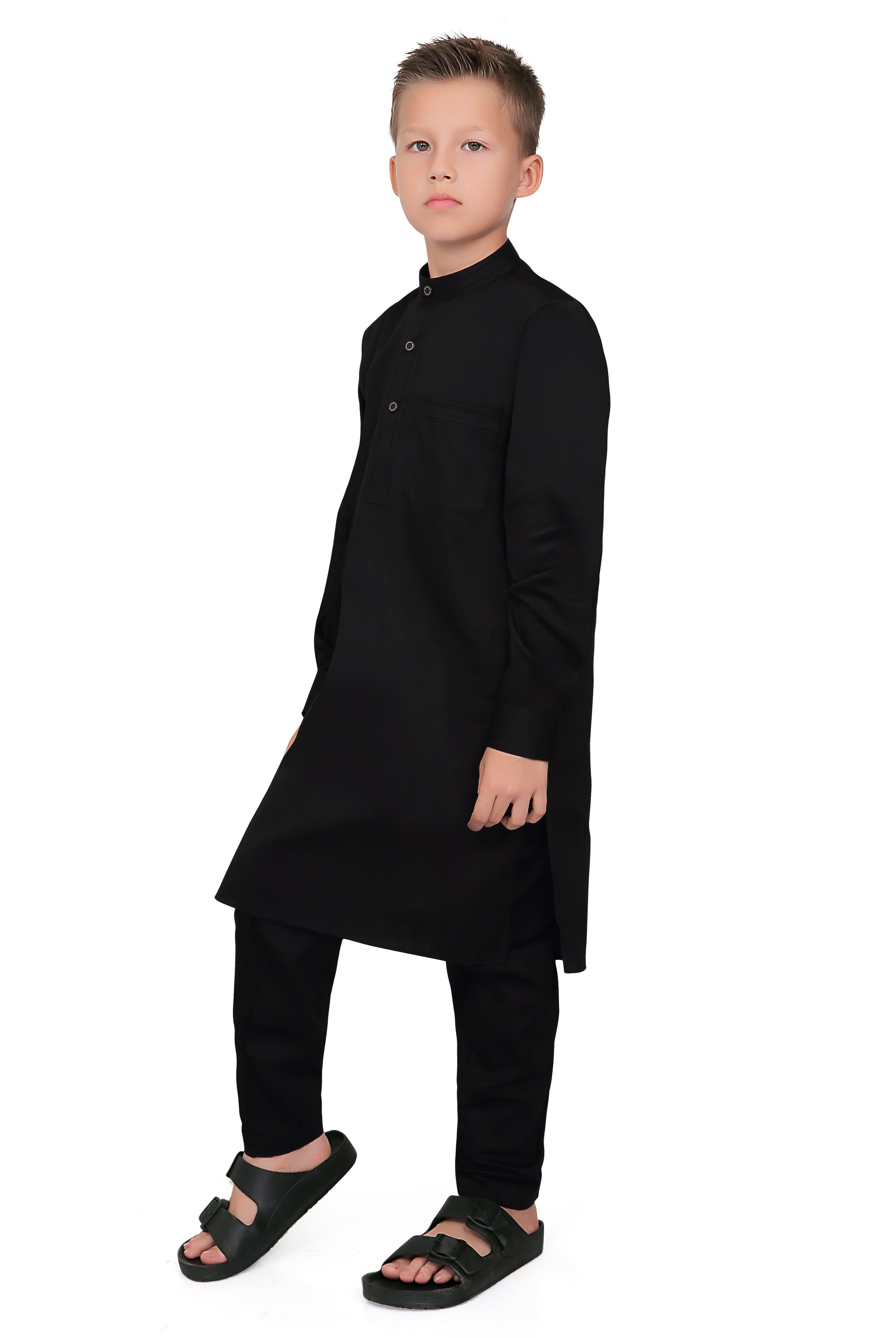 Terfi Black Kali Kurta for Boys - Mashroo