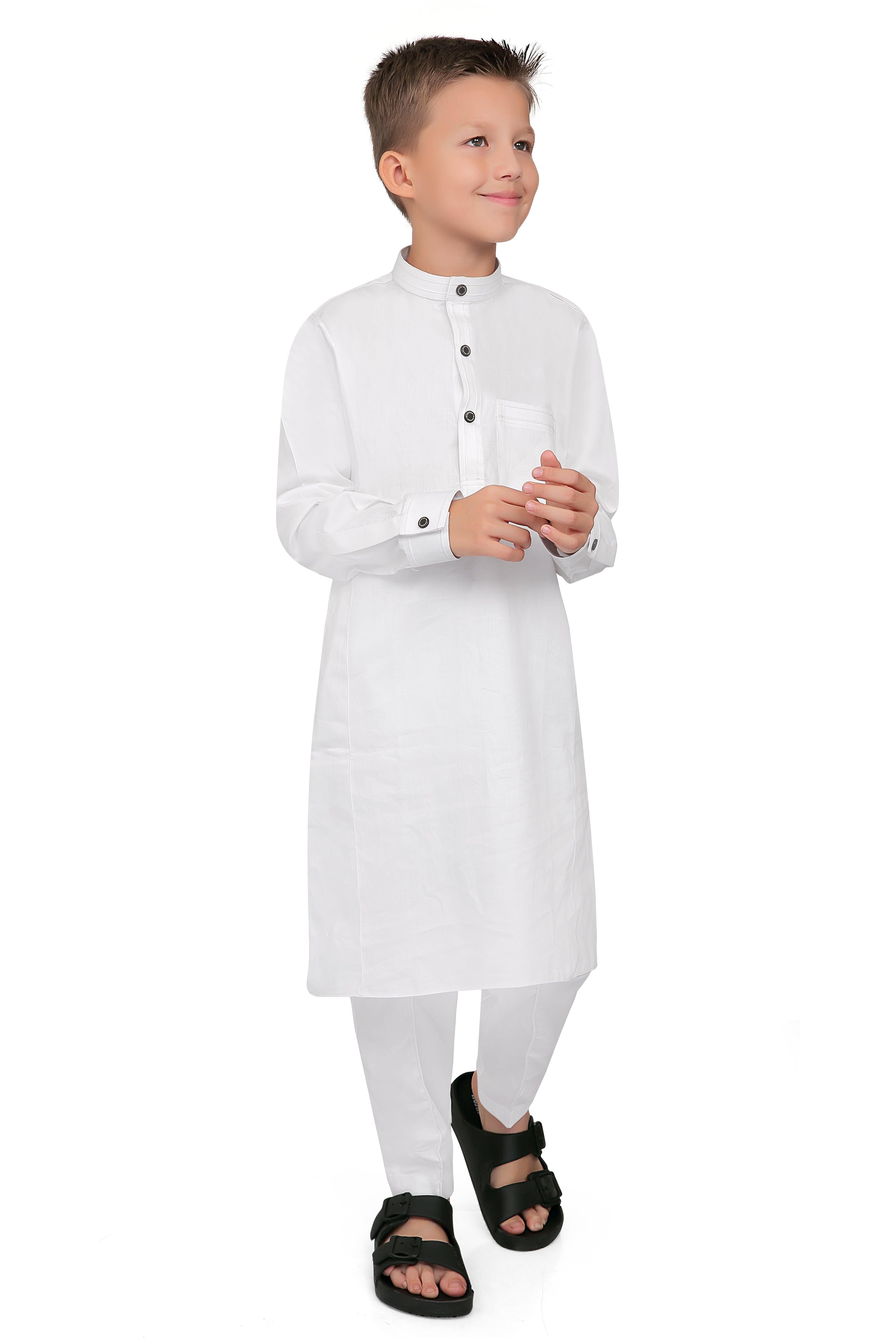 Terfi White Kali Kurta for Boys - Mashroo