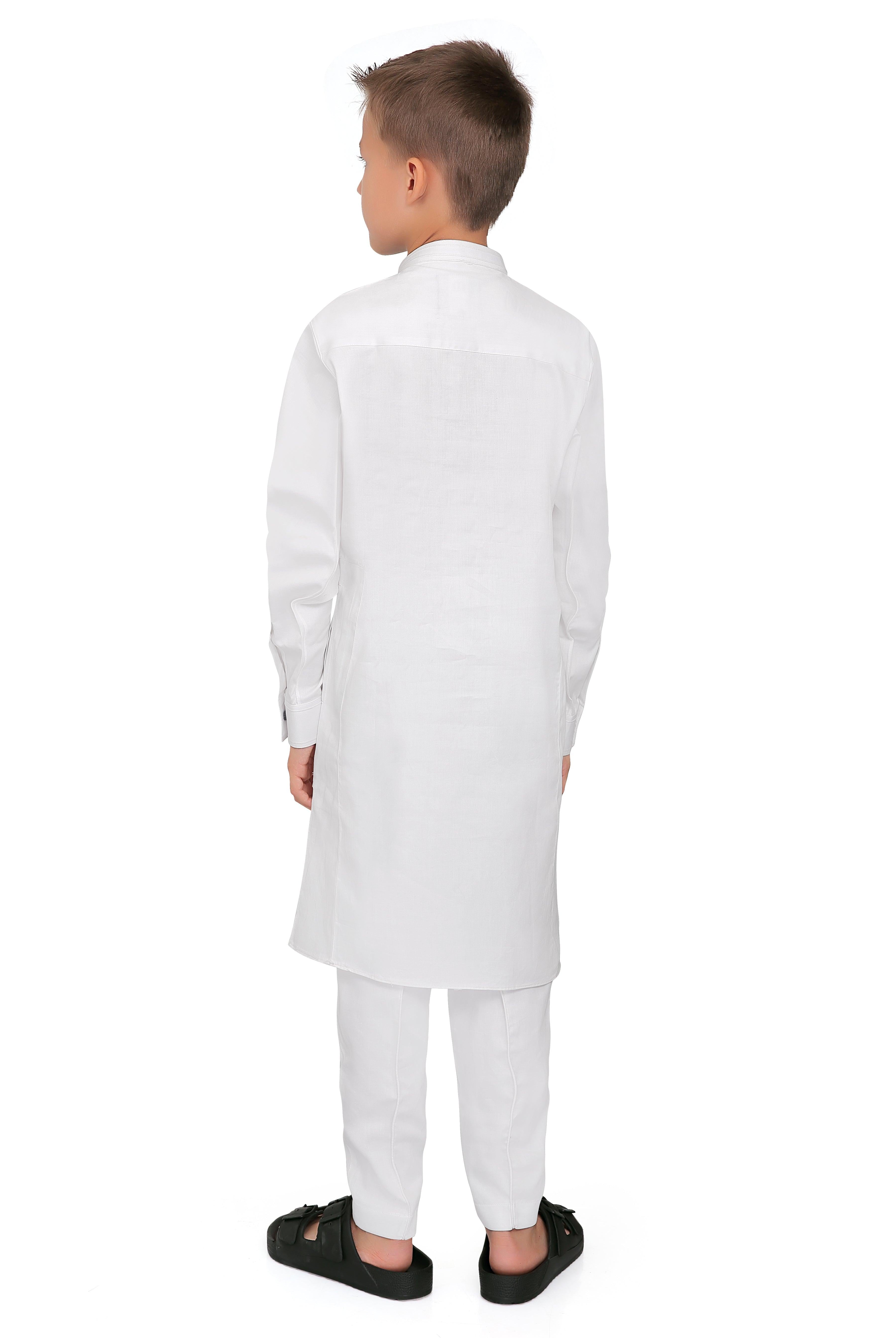 Terfi White Kali Kurta for Boys - Mashroo