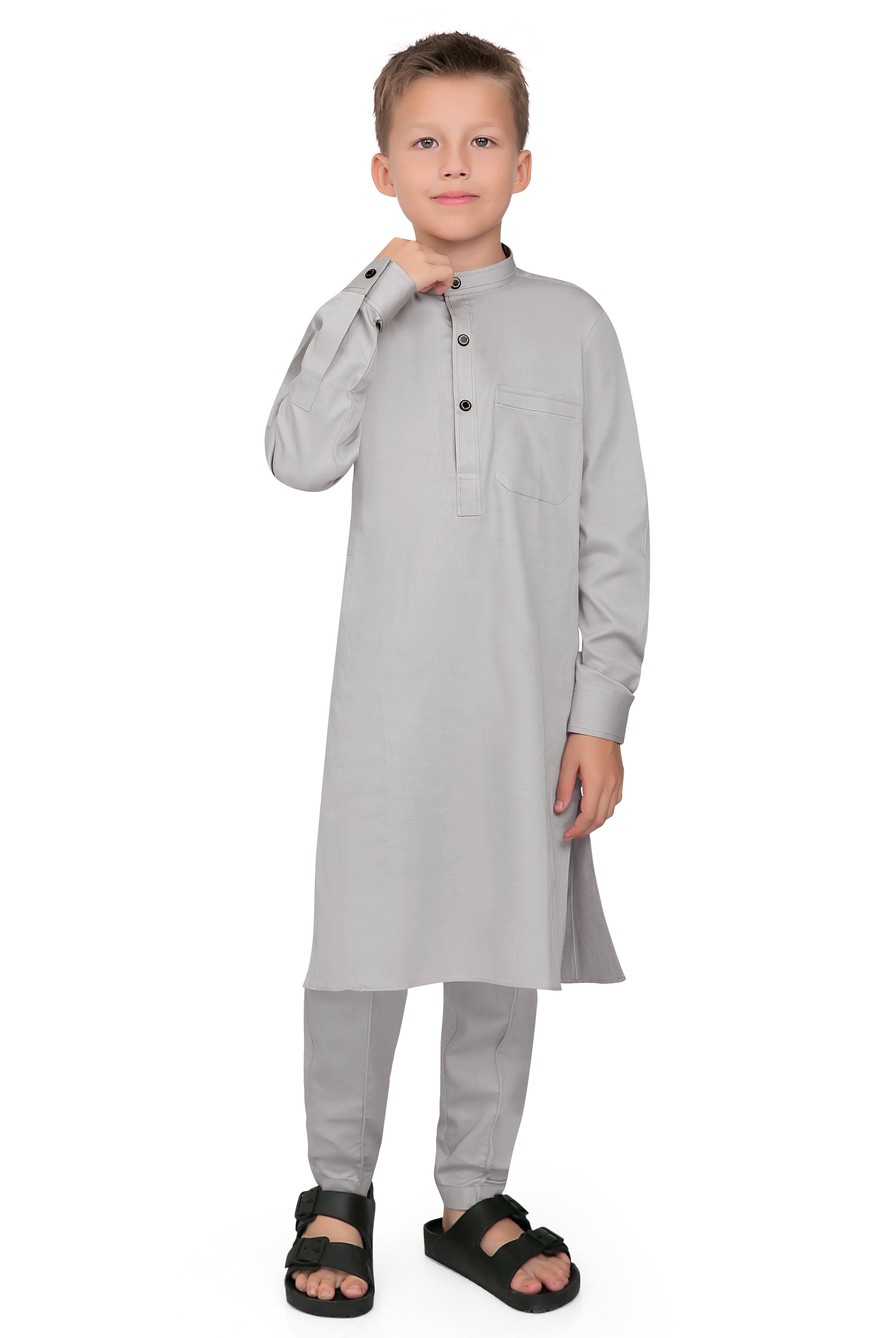 Terfi Grey Kali Kurta for Kids - Mashroo
