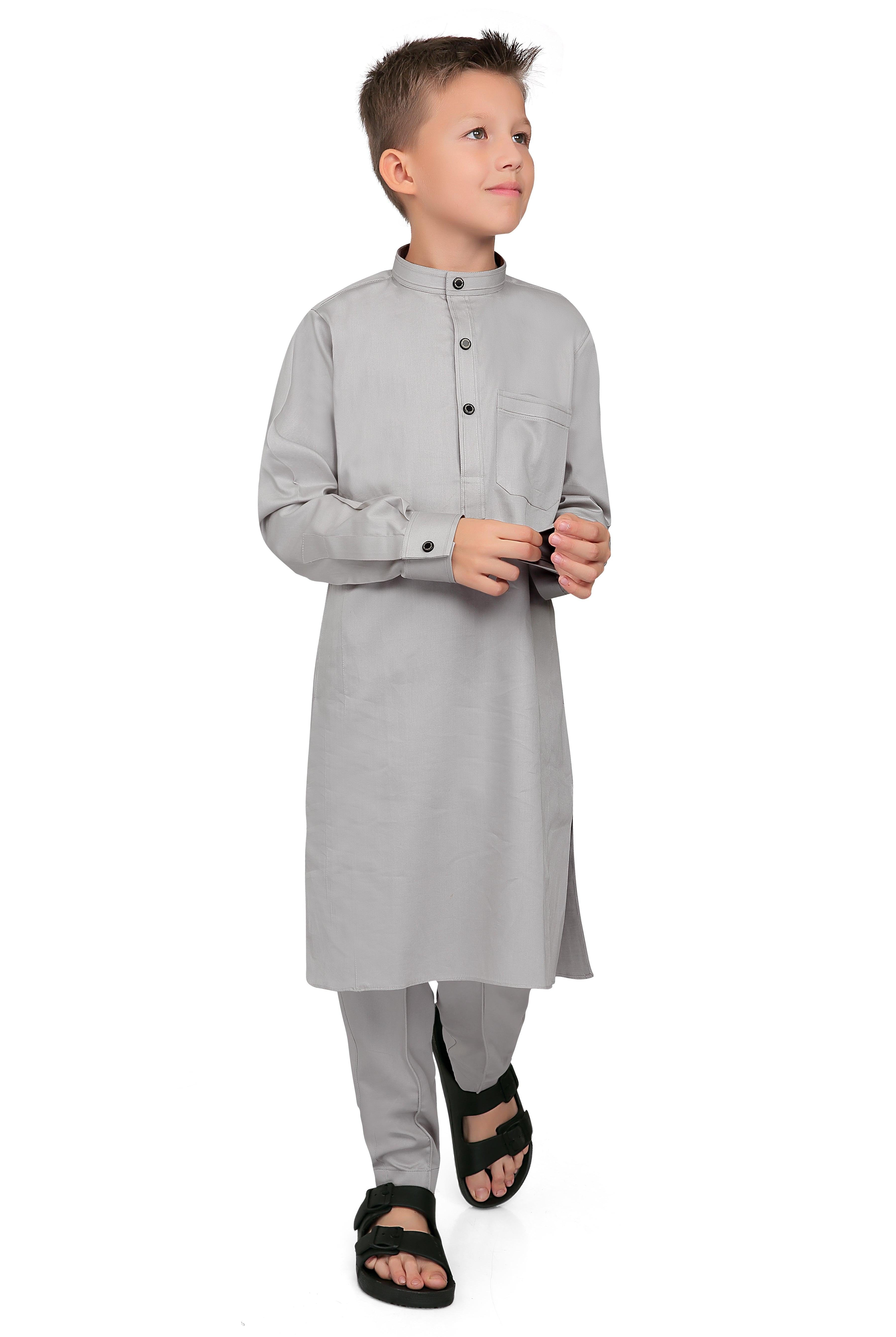 Terfi Grey Kali Kurta for Kids - Mashroo