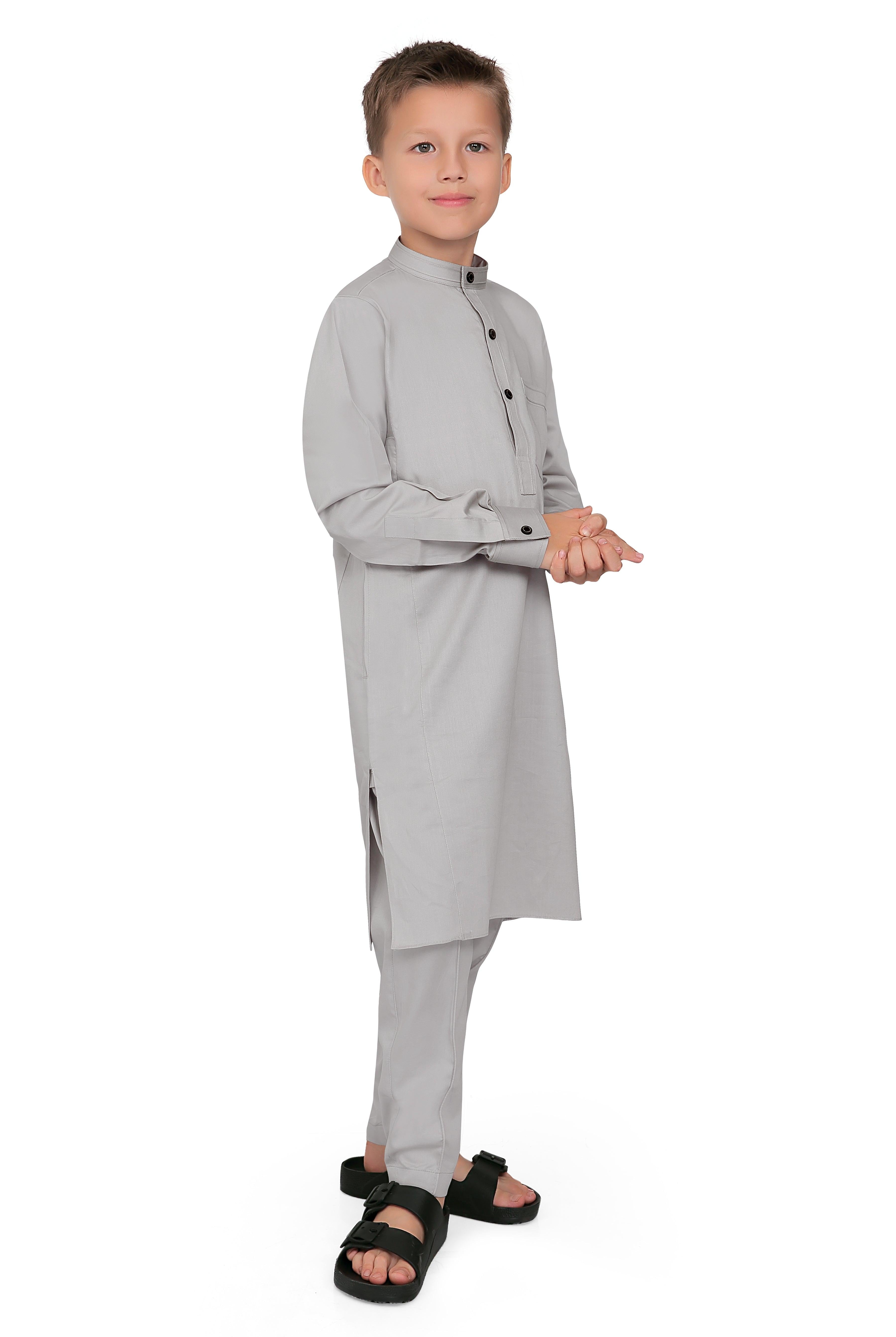 Terfi Grey Kali Kurta for Boys - Mashroo