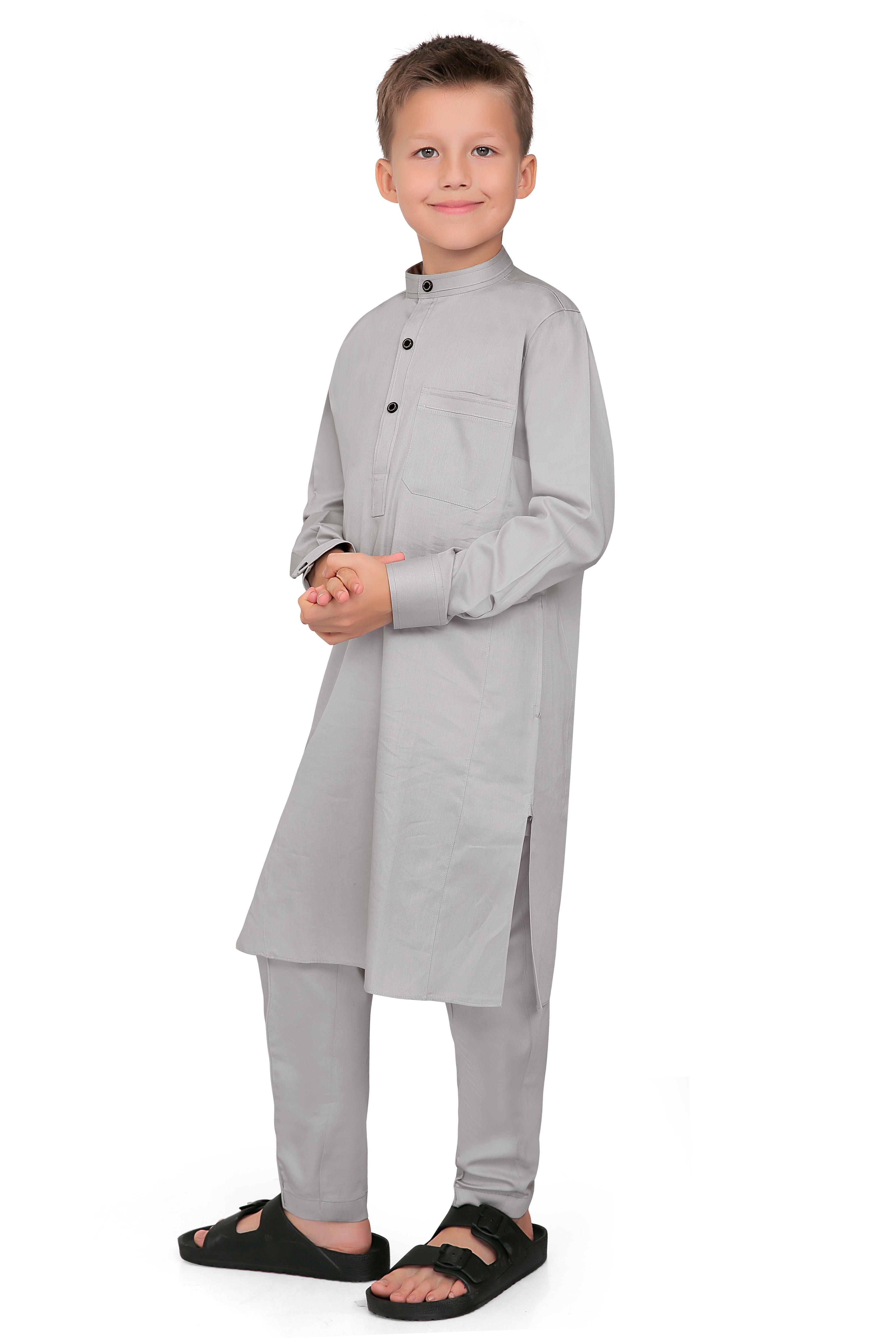 Terfi Grey Kali Kurta for Kids - Mashroo