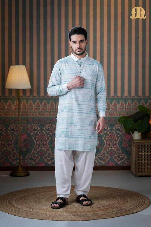 Kumsal Pathani White For Men