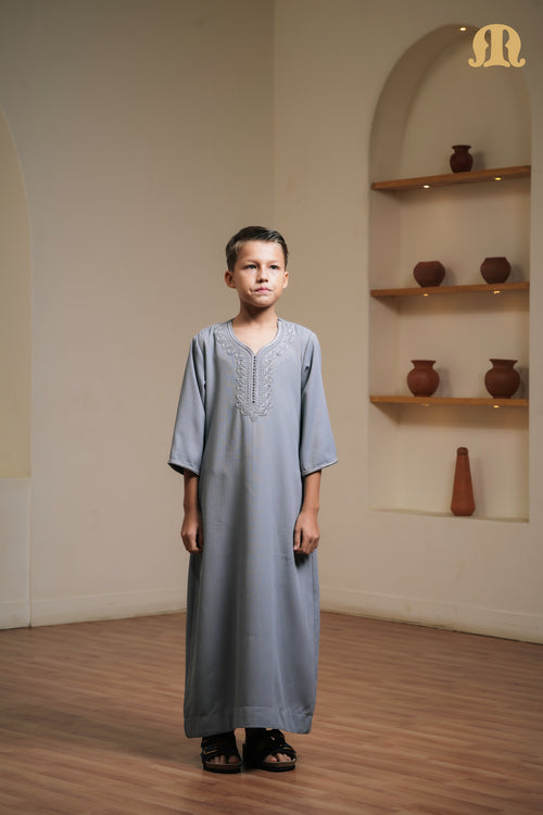 Grey Naqi Moroccan Thobe Boys