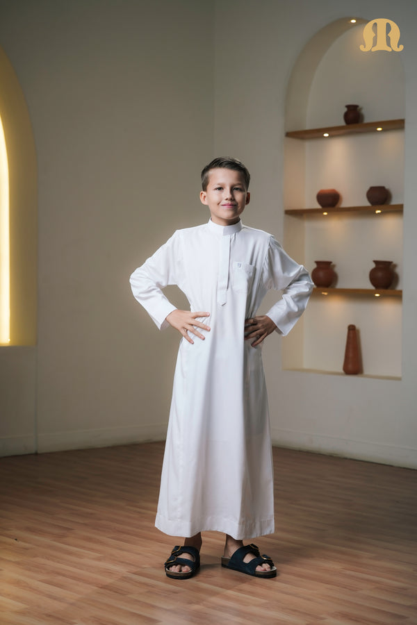 Kurvig Saudi 2.0 White Thobe Boys