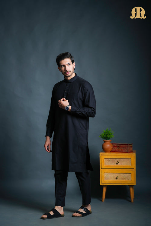 Asiri Black Kali Kurta Set Men