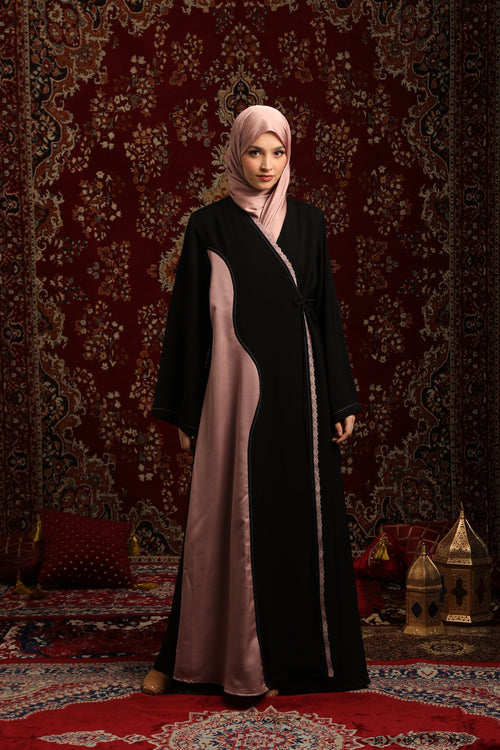 Sera Abaya Black & Pink