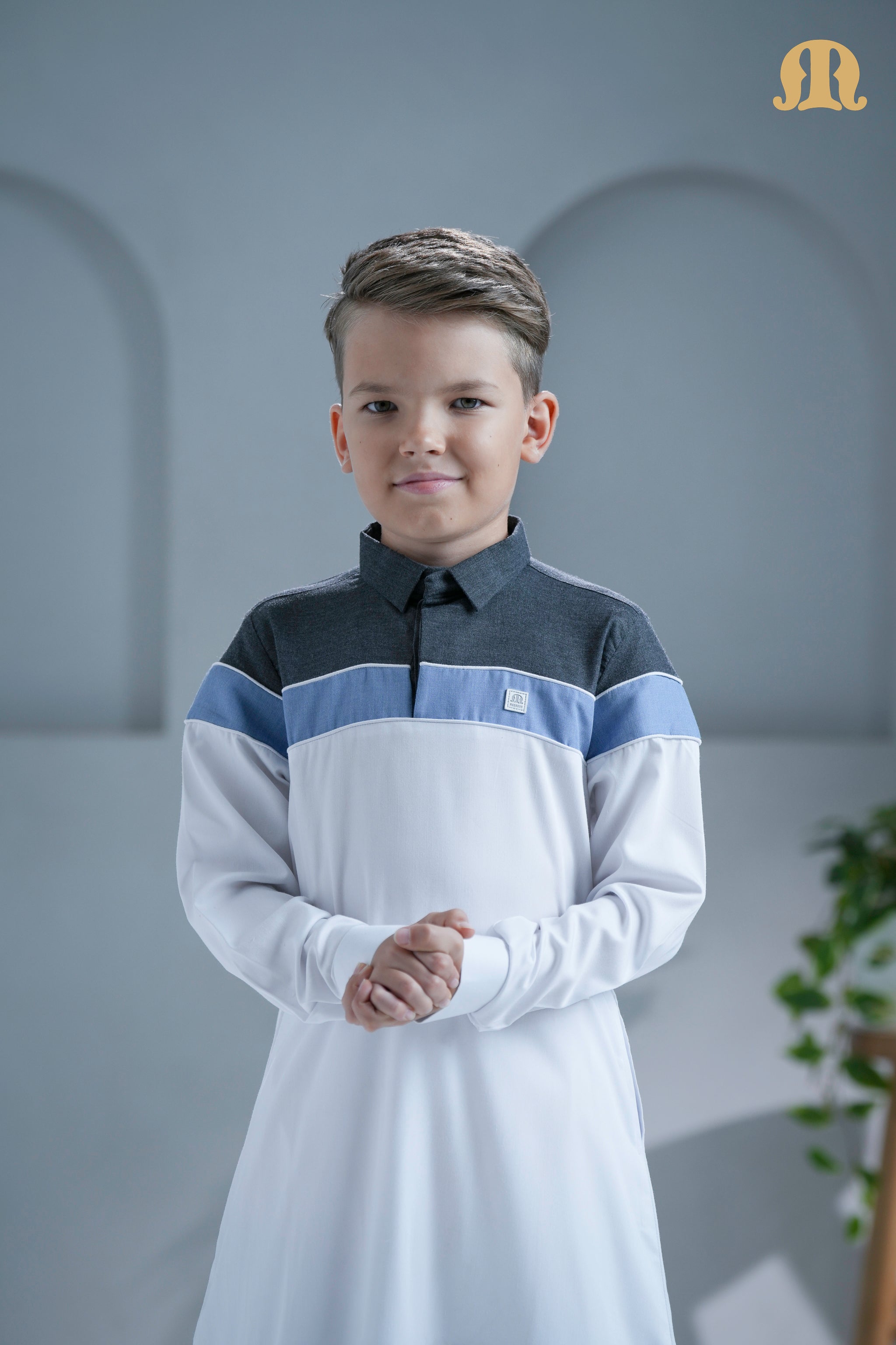 1Belloumi White Thobe for Kids