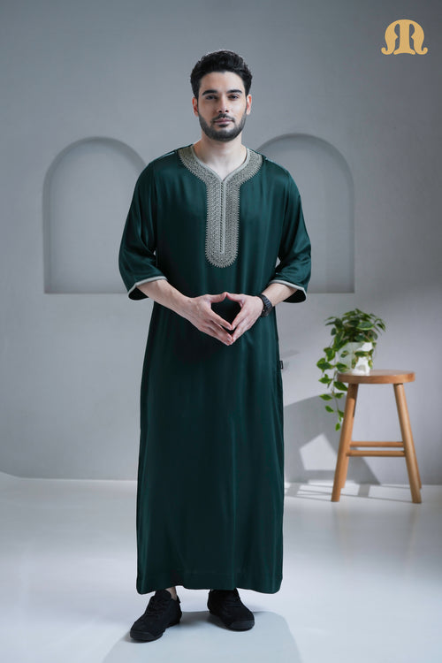 ثوب مغربي أخضر من ناصر للرجال