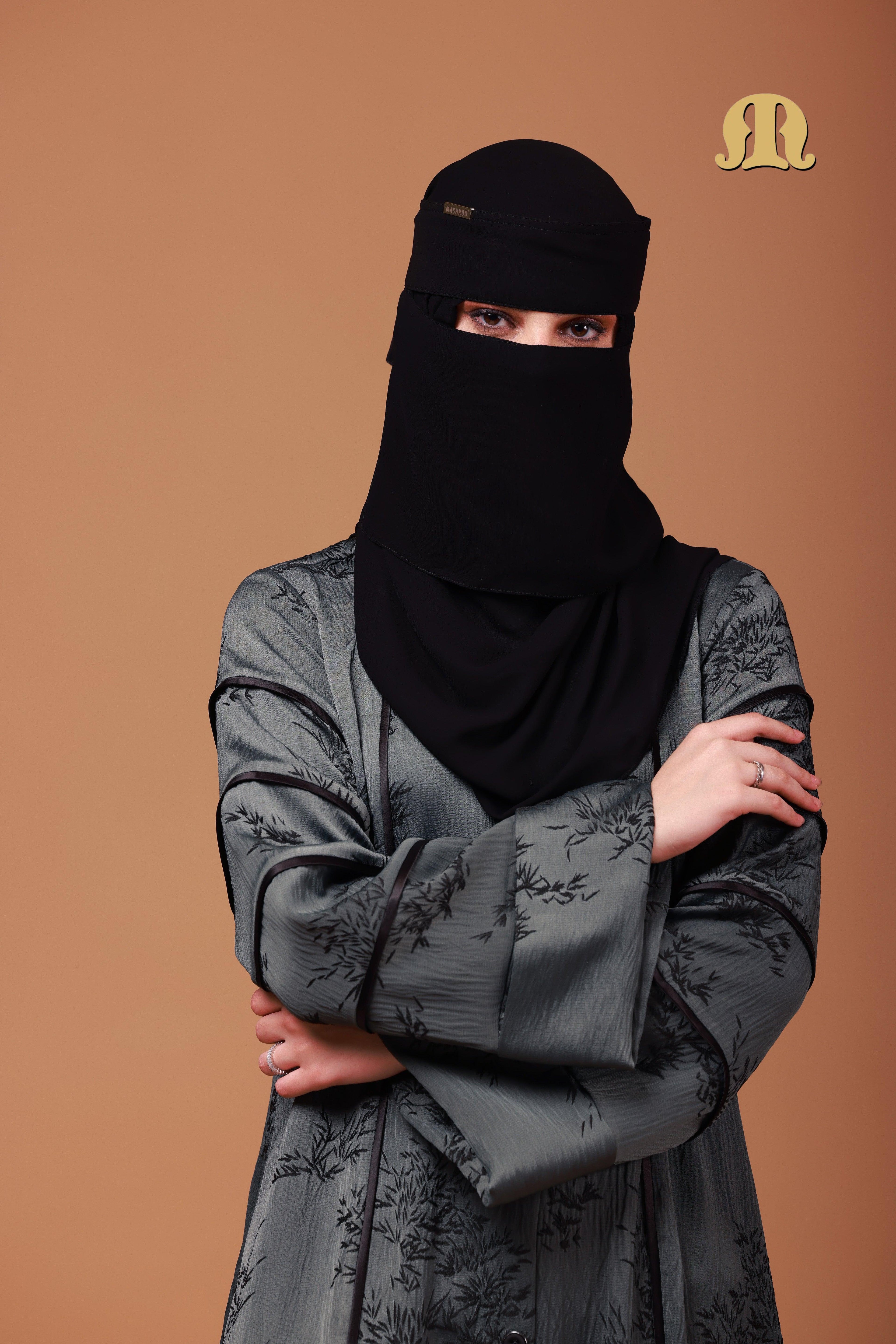 Kizgili Green Abaya - Mashroo