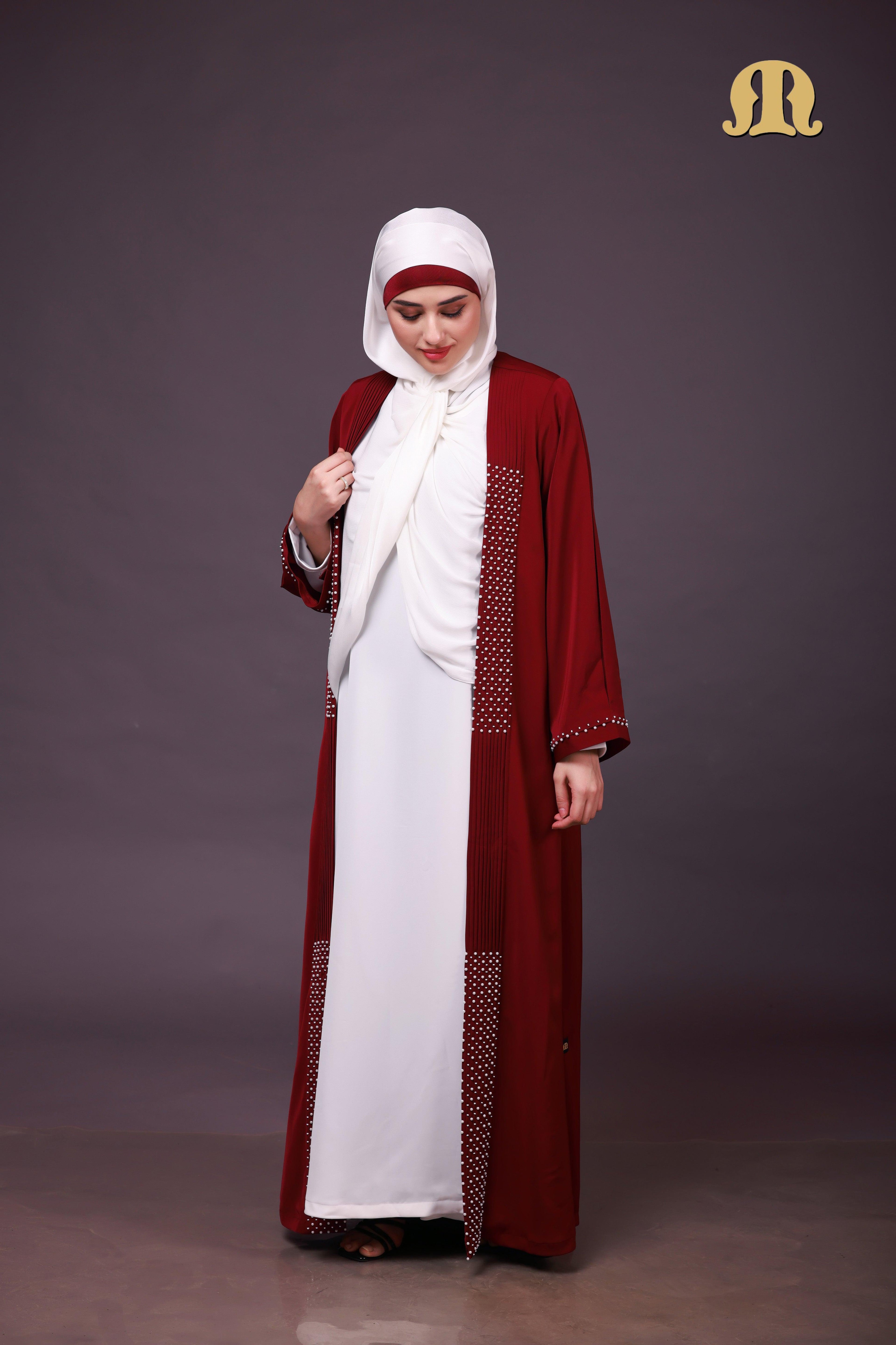HD20 Maroon Abaya - Mashroo