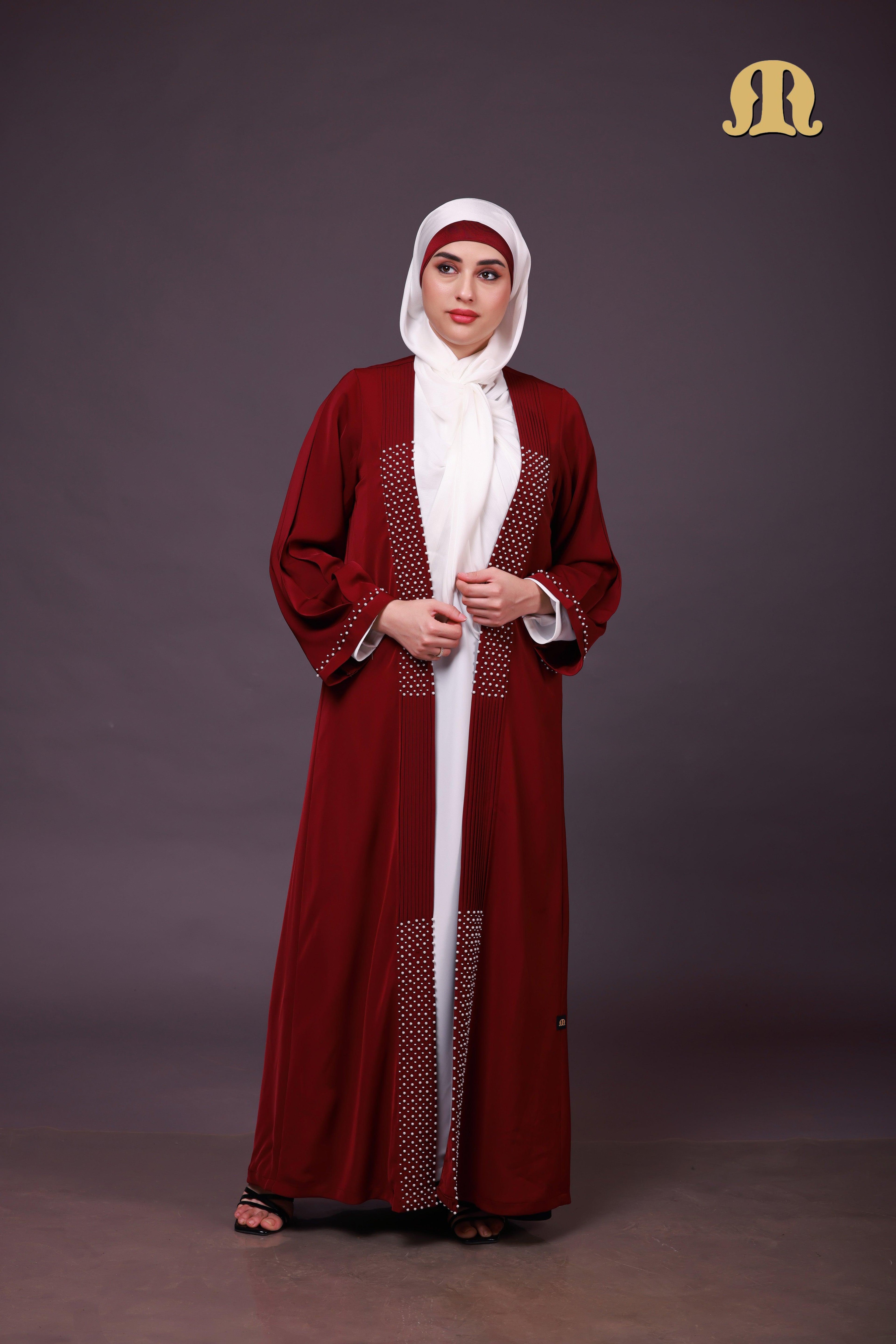 HD20 Maroon Abaya - Mashroo