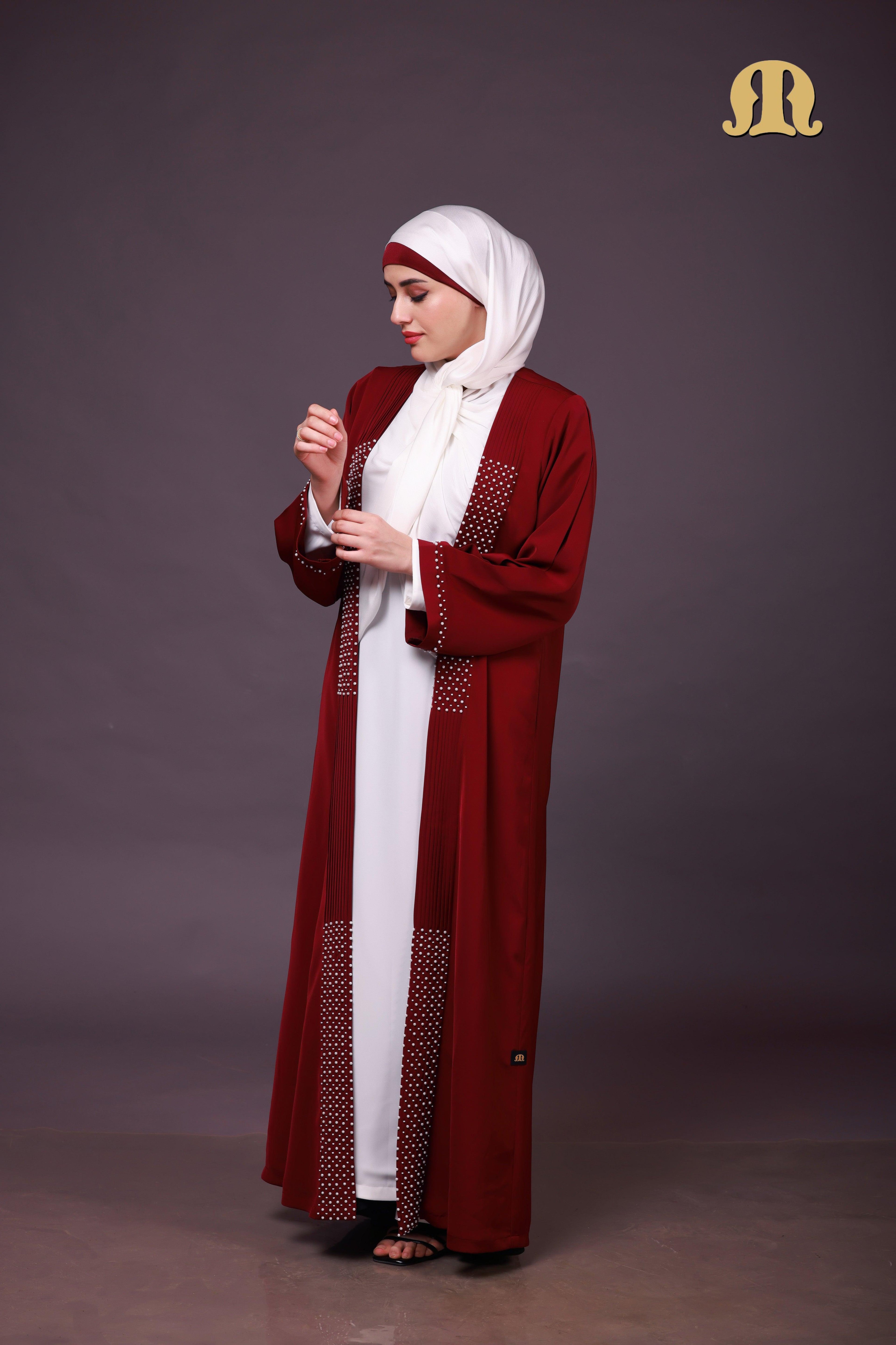 HD20 Maroon Abaya - Mashroo