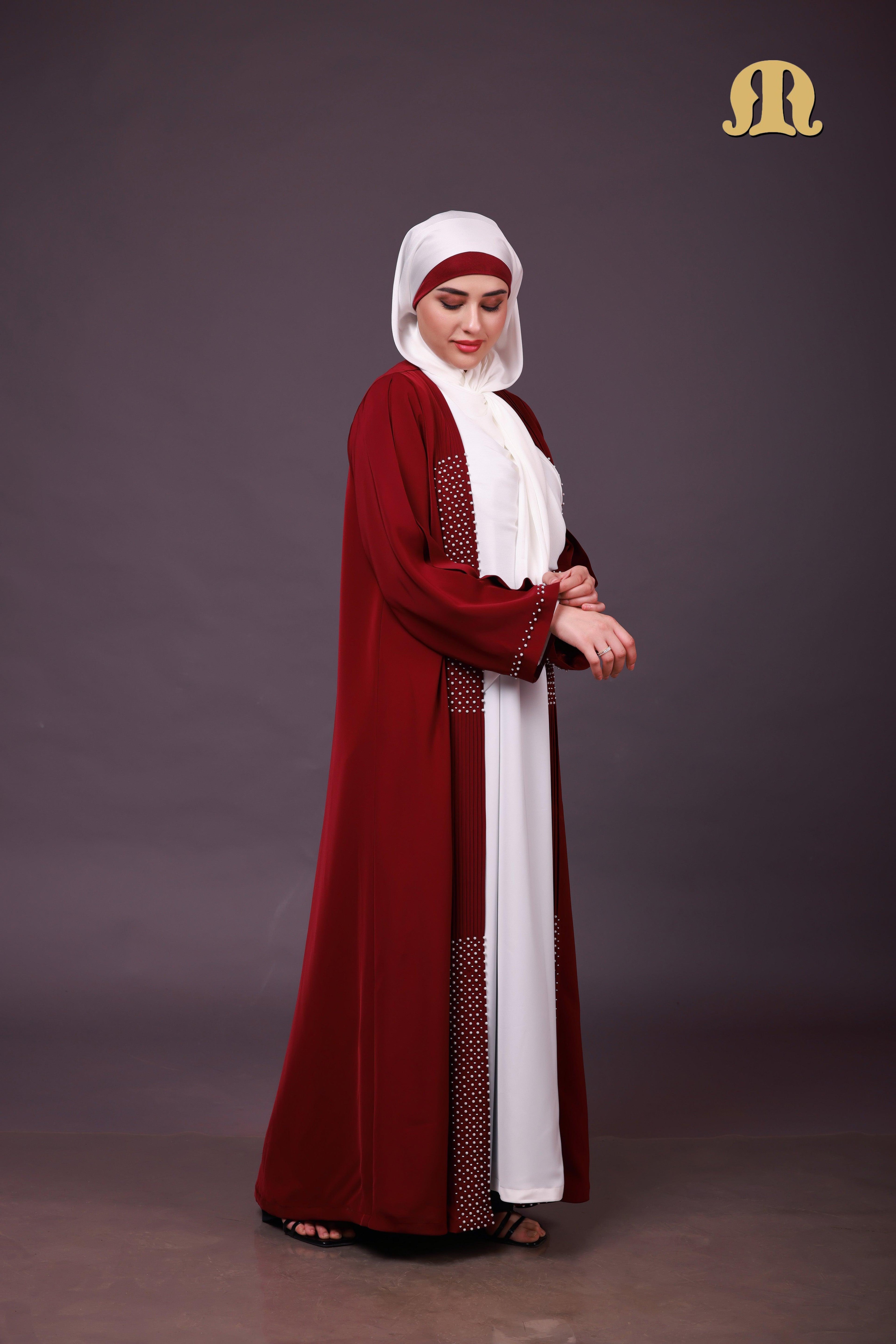 HD20 Maroon Abaya - Mashroo