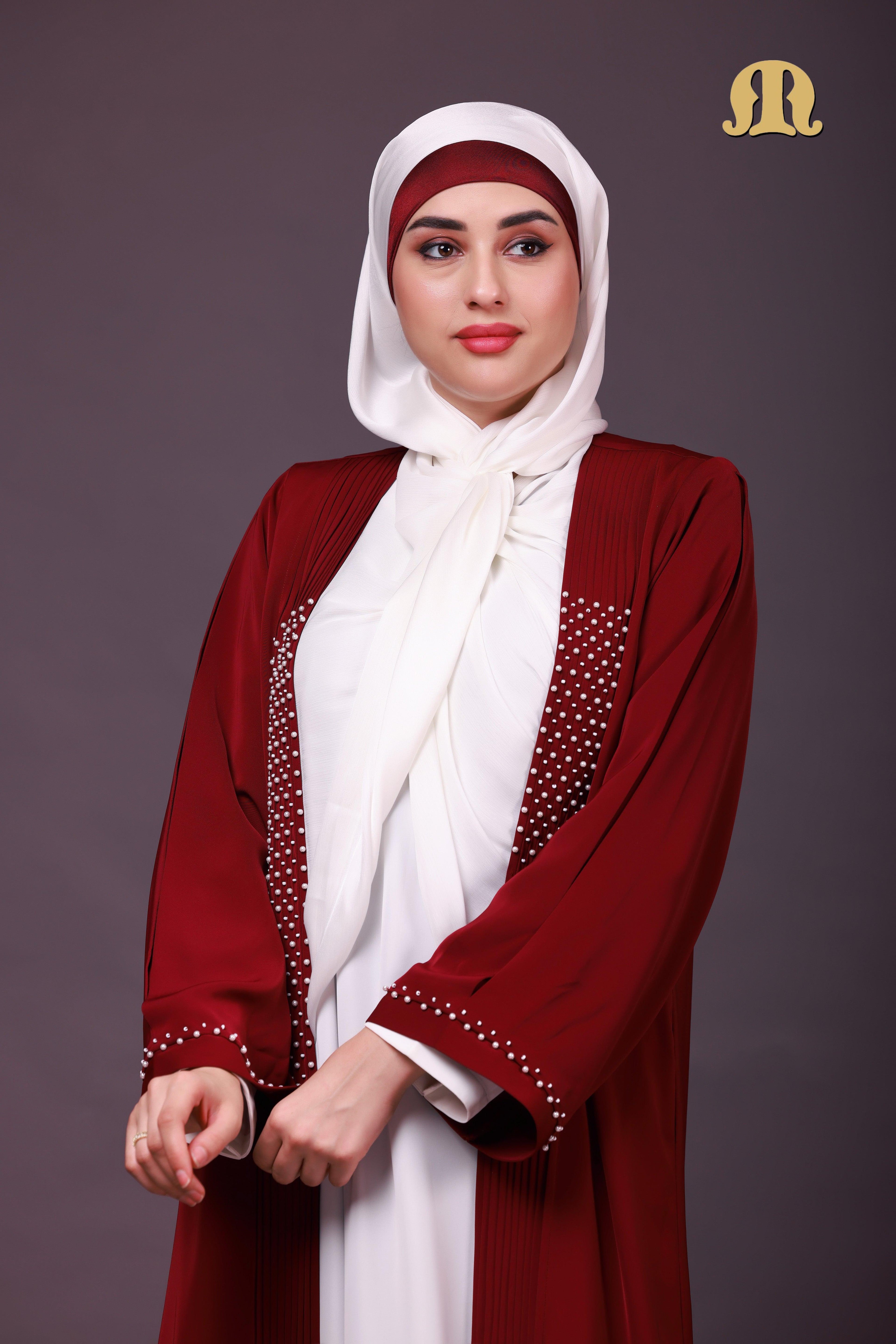 HD20 Maroon Abaya - Mashroo