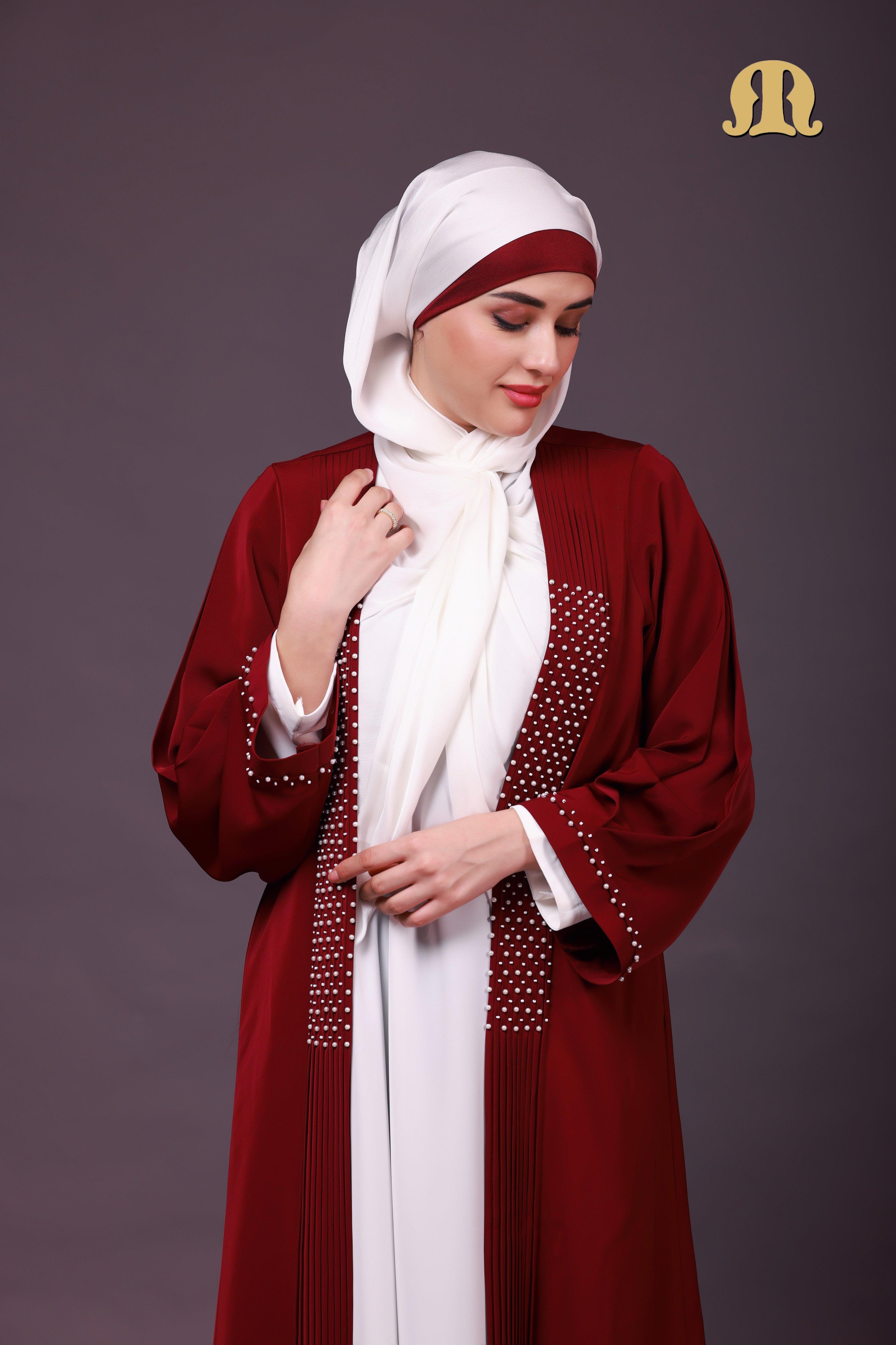 HD20 Maroon Abaya - Mashroo