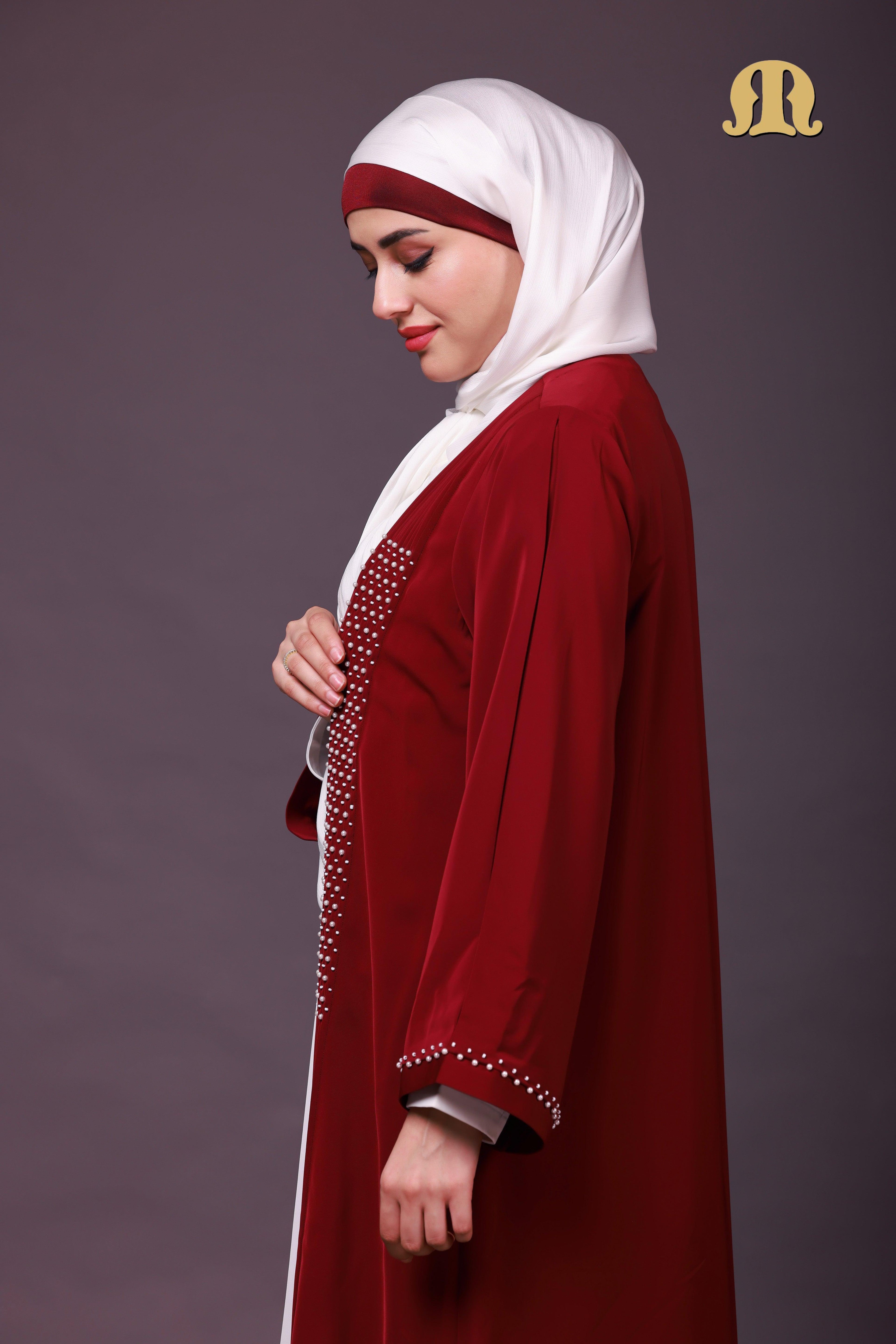 HD20 Maroon Abaya - Mashroo