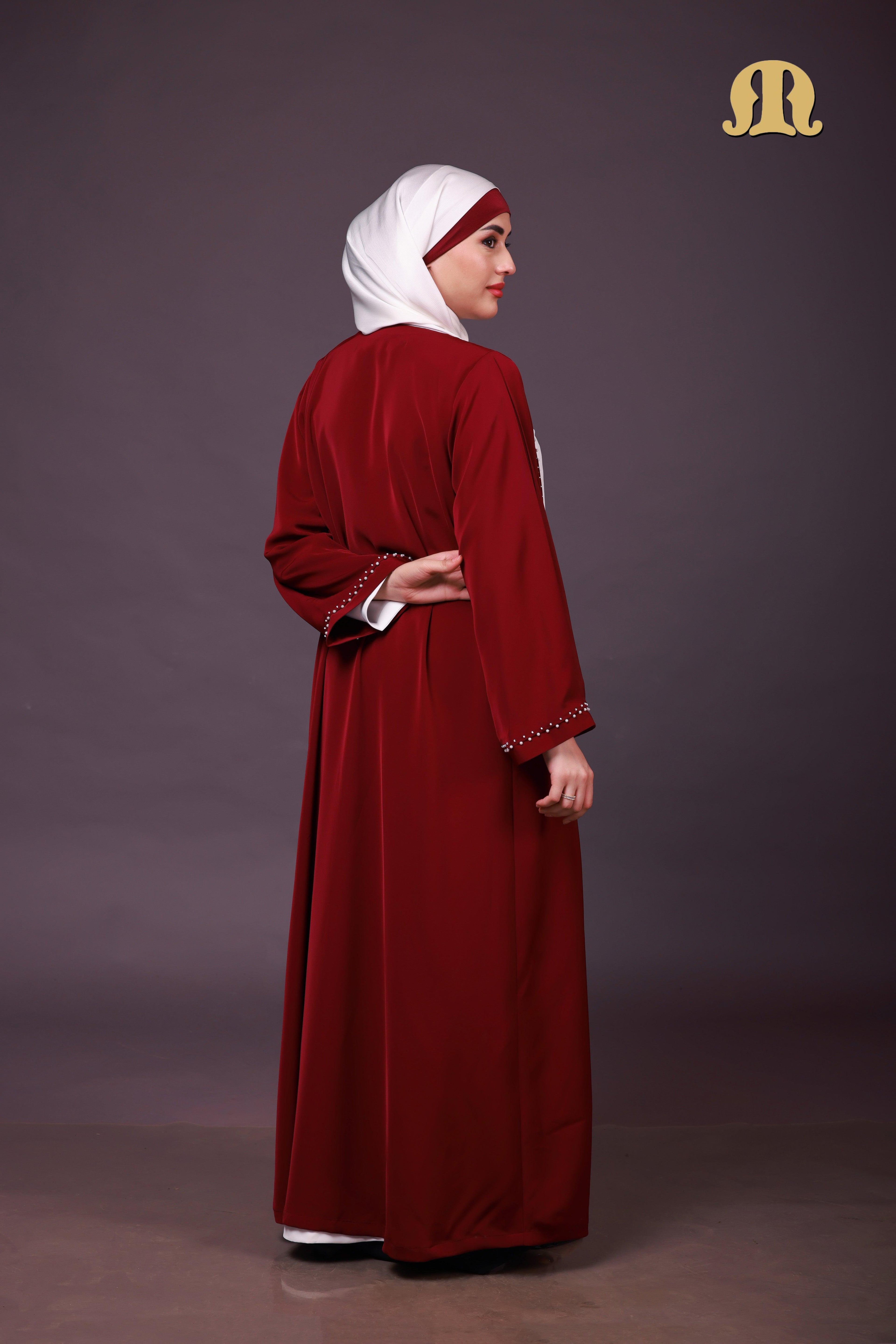 HD20 Maroon Abaya - Mashroo