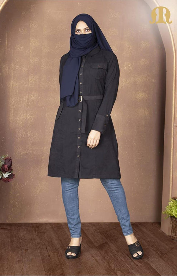 Black Felt Tunic For Women