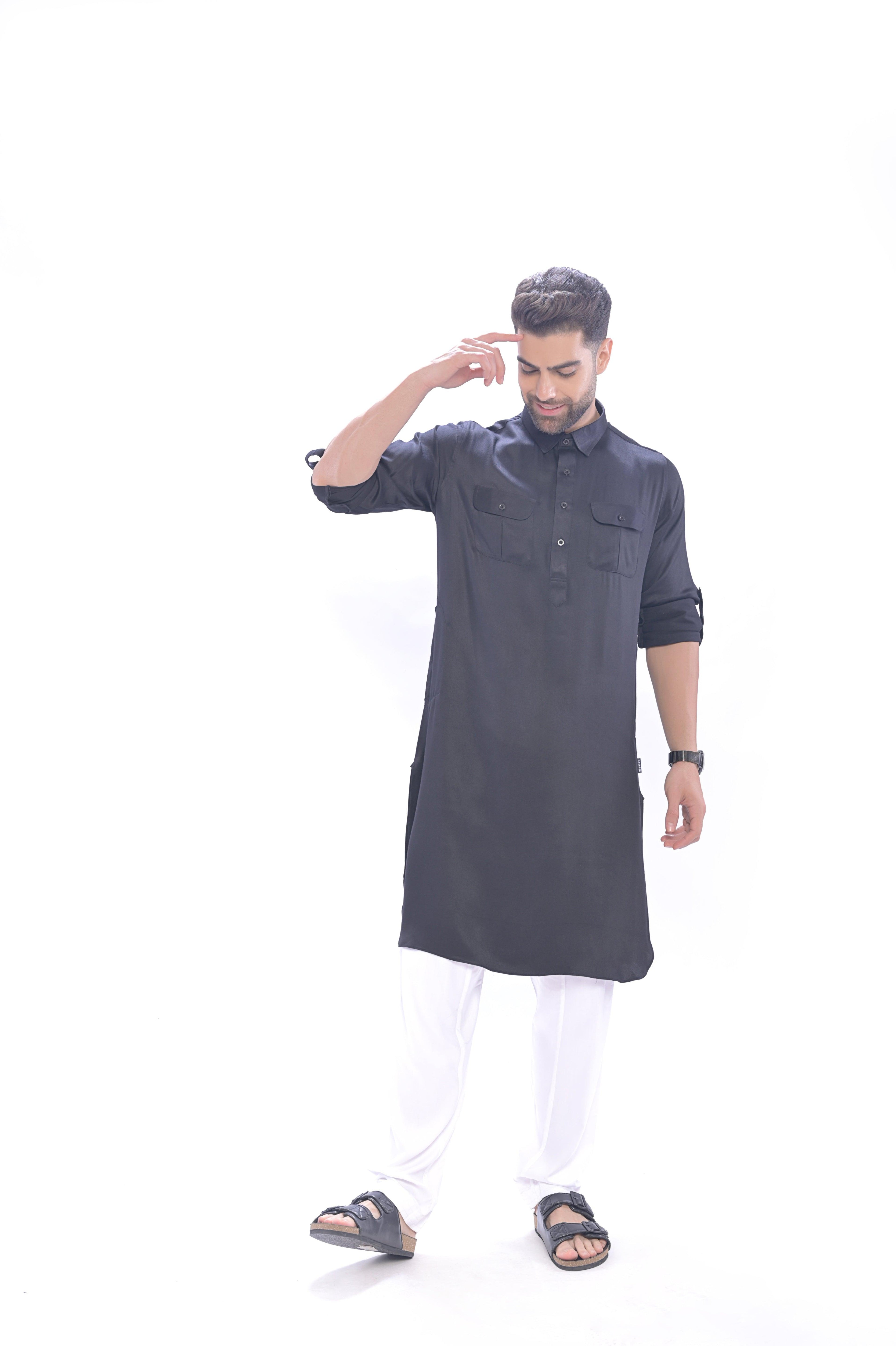 Oday Pathani Set Black Men - Mashroo