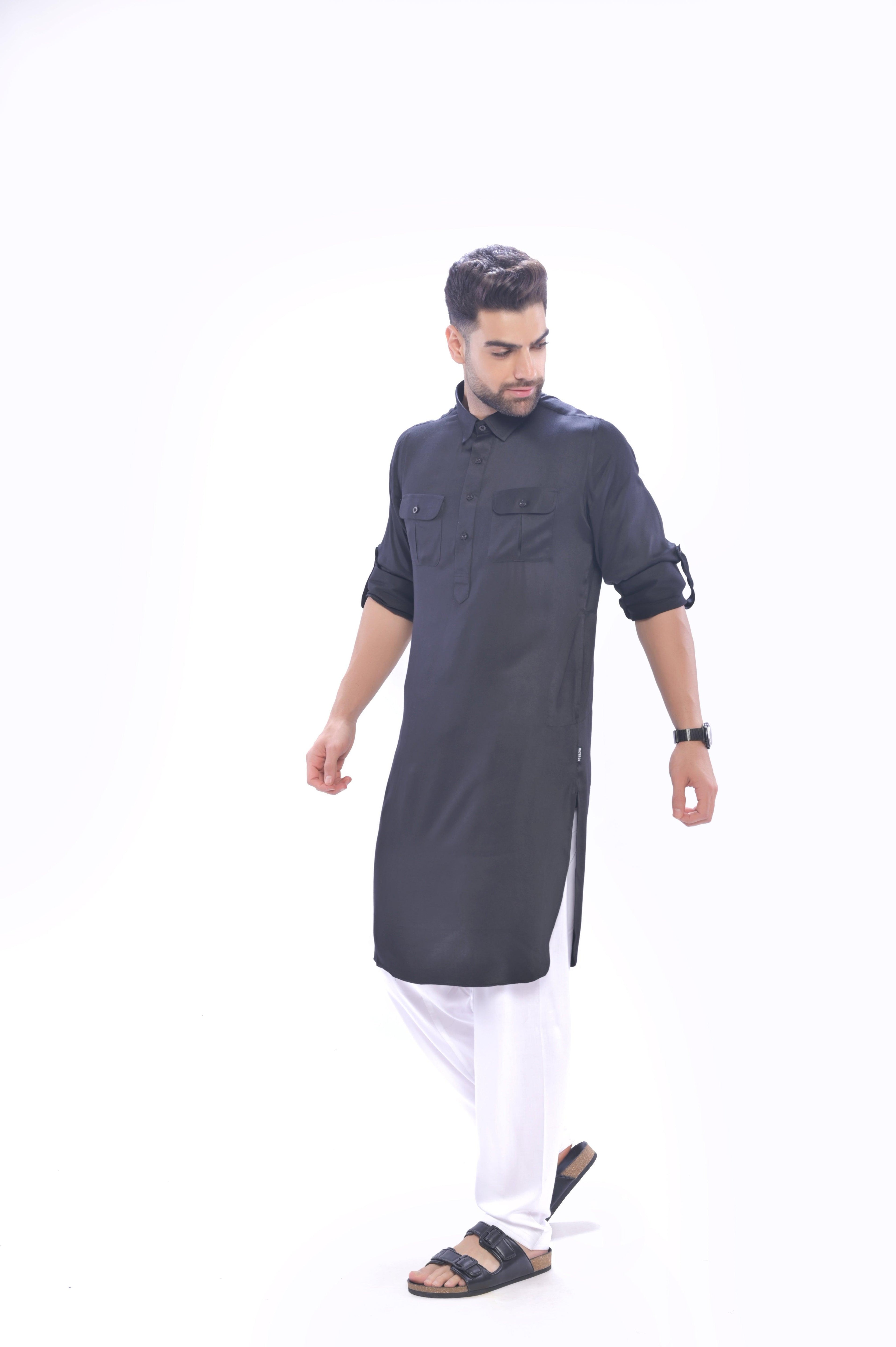 Oday Pathani Set Black Men - Mashroo
