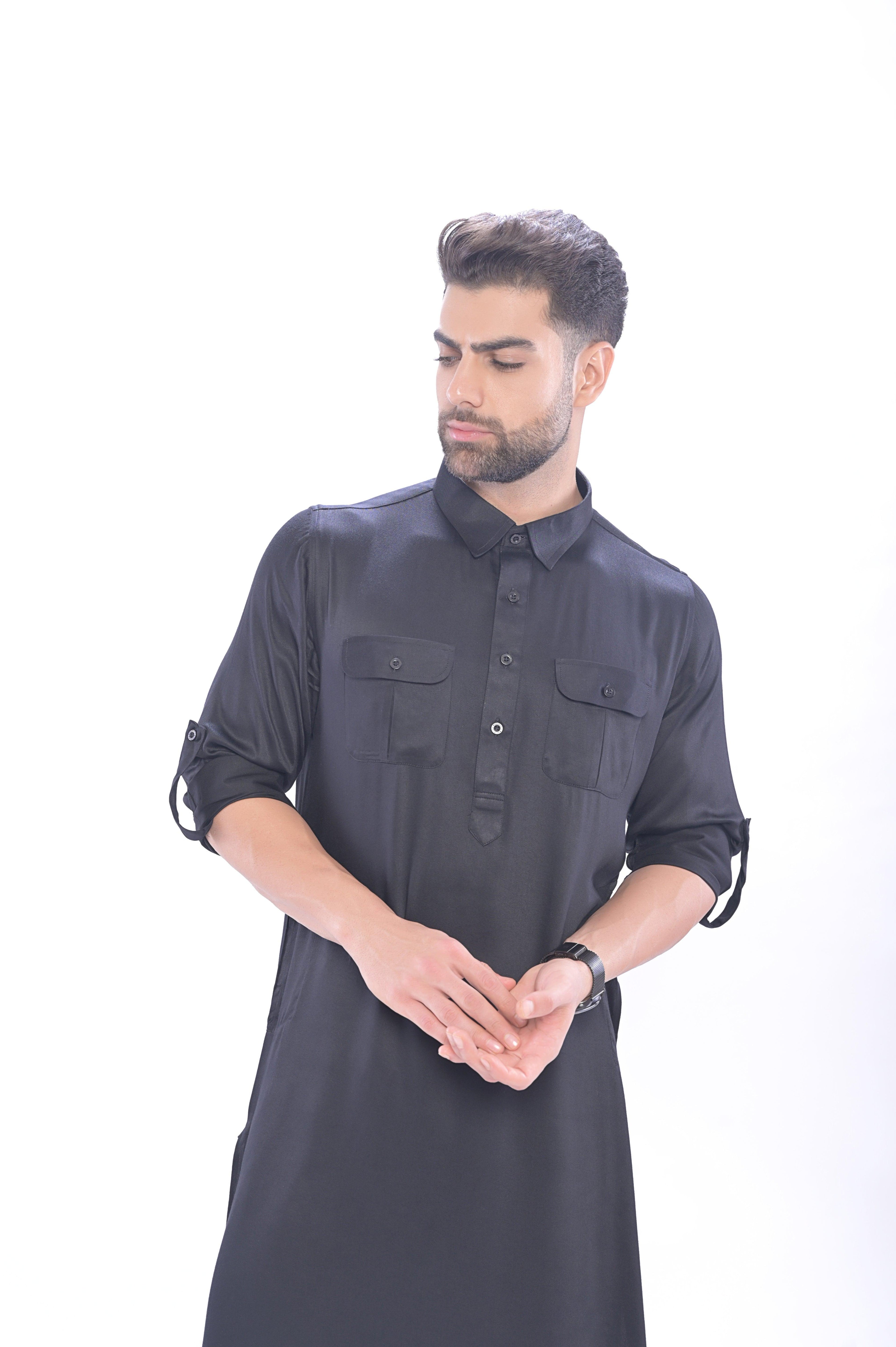 Oday Pathani Set Black Men - Mashroo