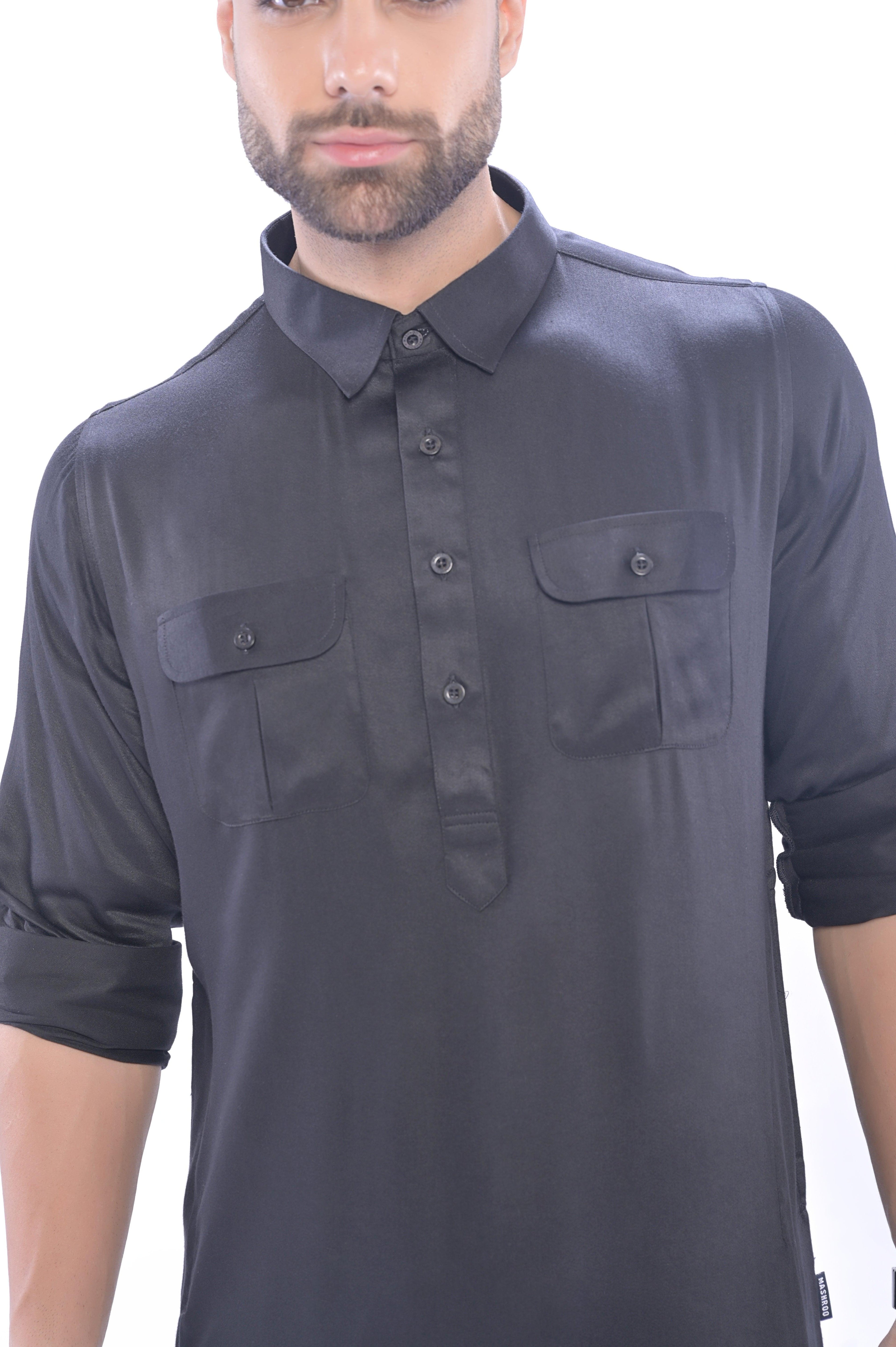 Oday Pathani Set Black Men - Mashroo