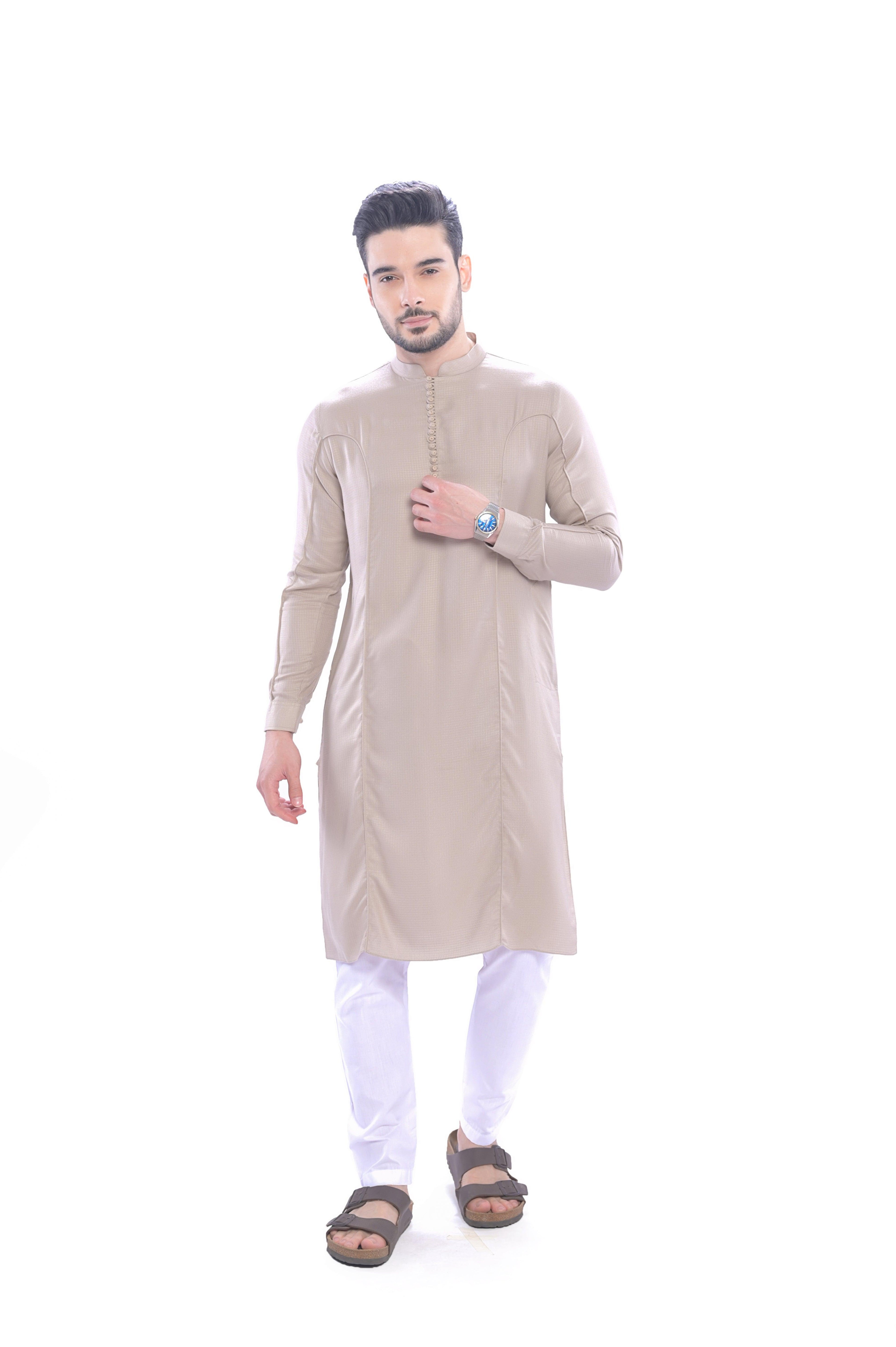 Barhoush Kurta Set Beige - Mashroo