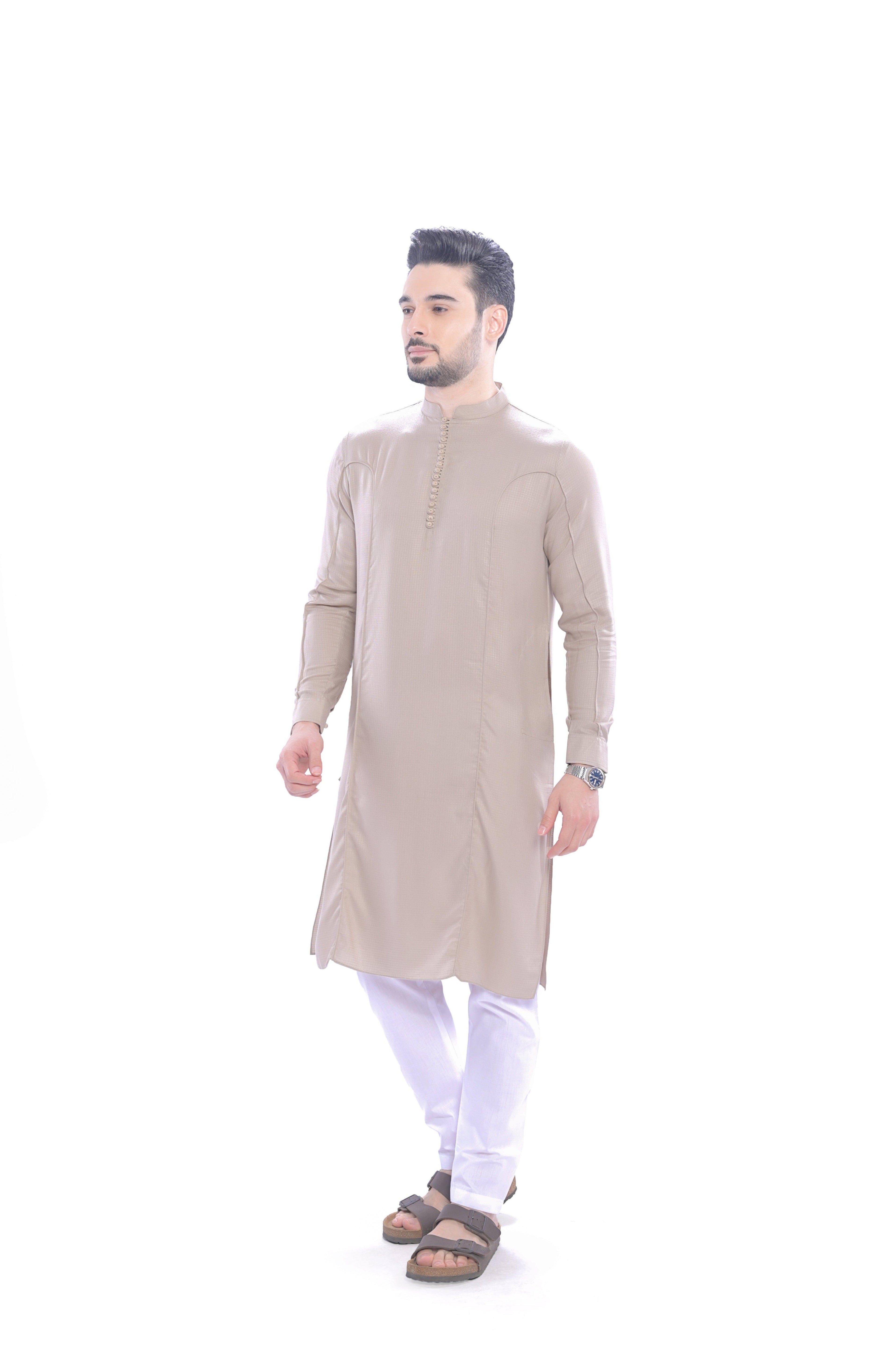 Barhoush Kurta Set Beige - Mashroo