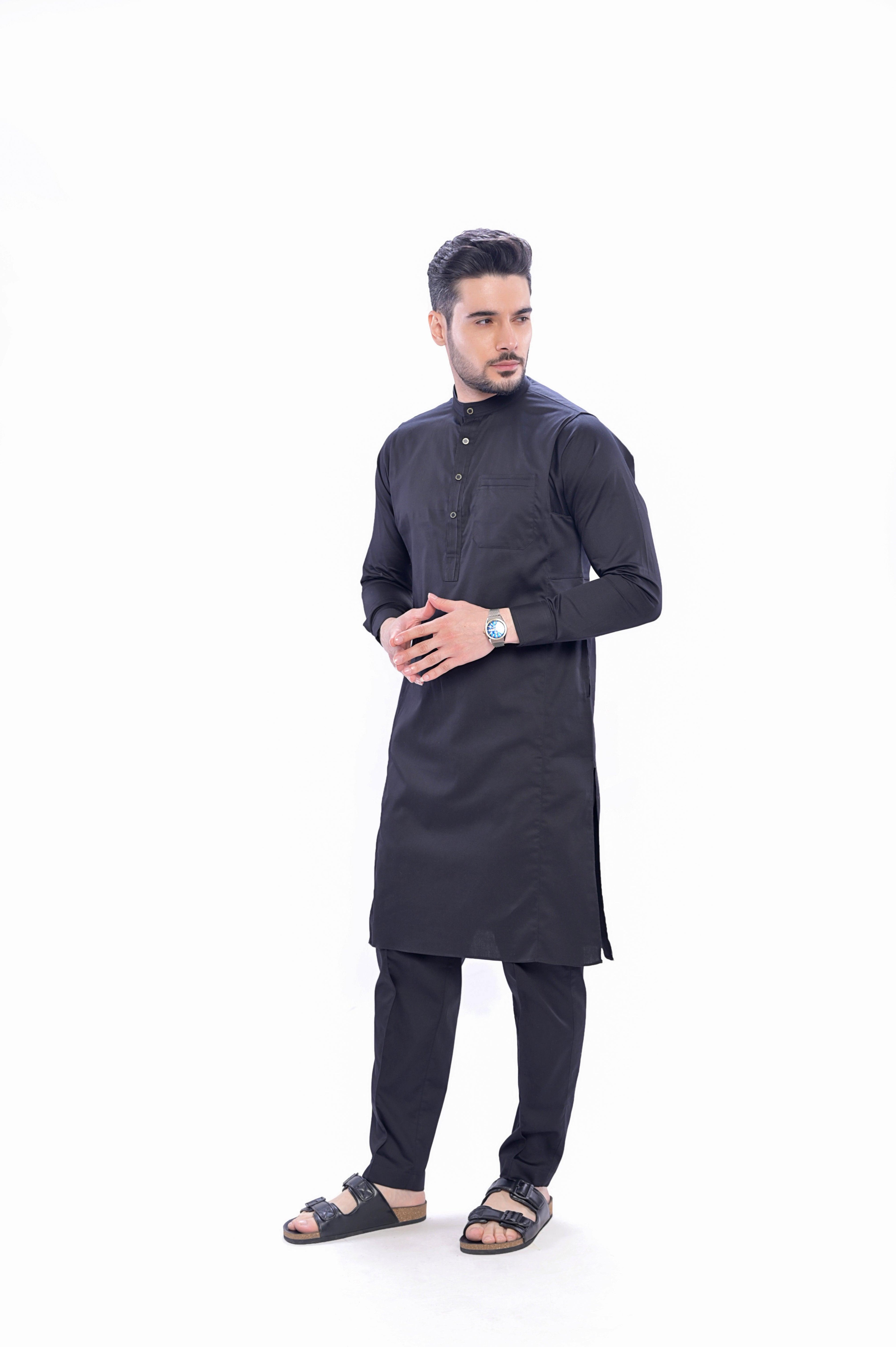 Terfi Black Kali Kurta Men - Mashroo