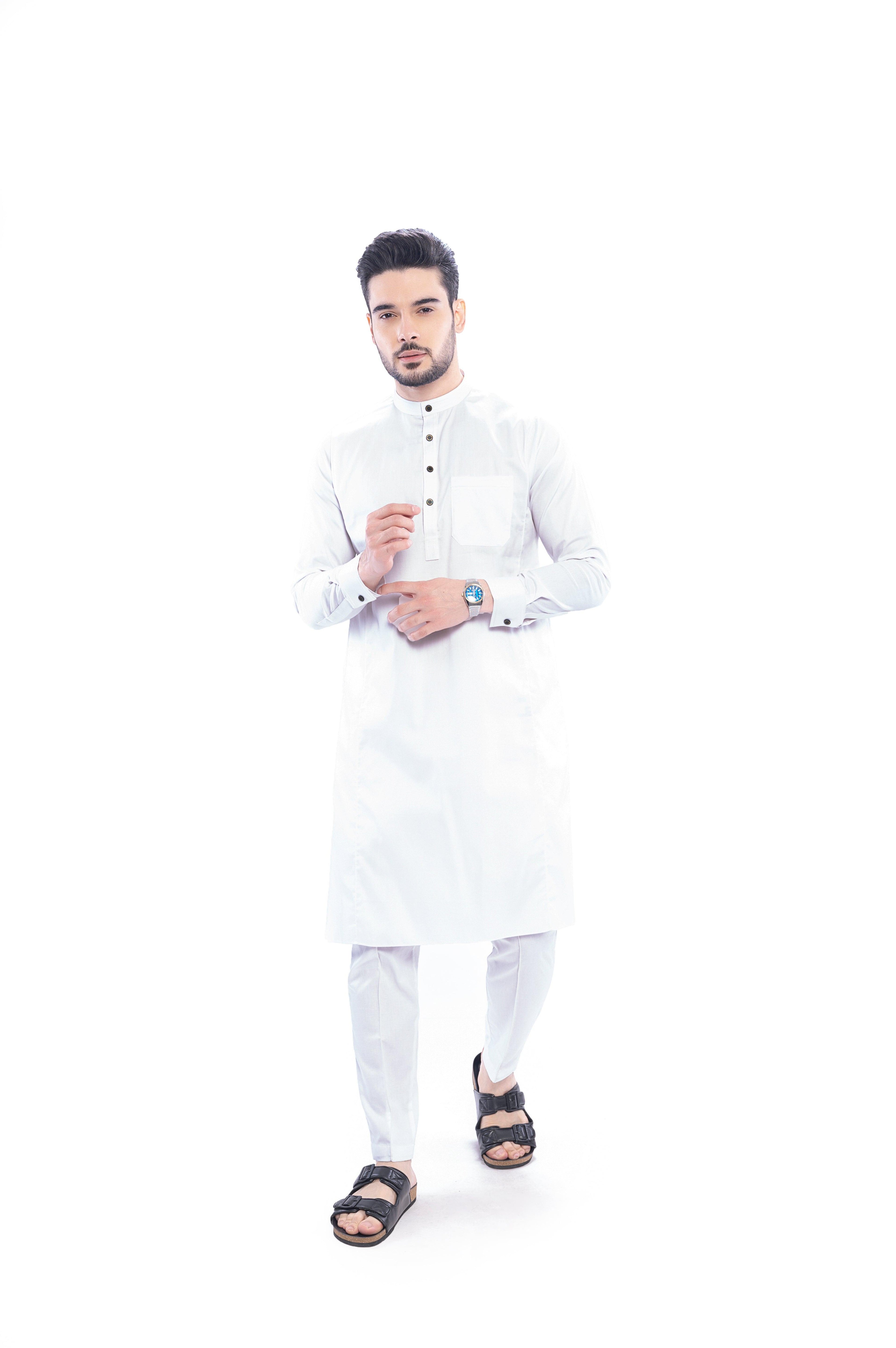 Terfi White Kali Kurta Men - Mashroo