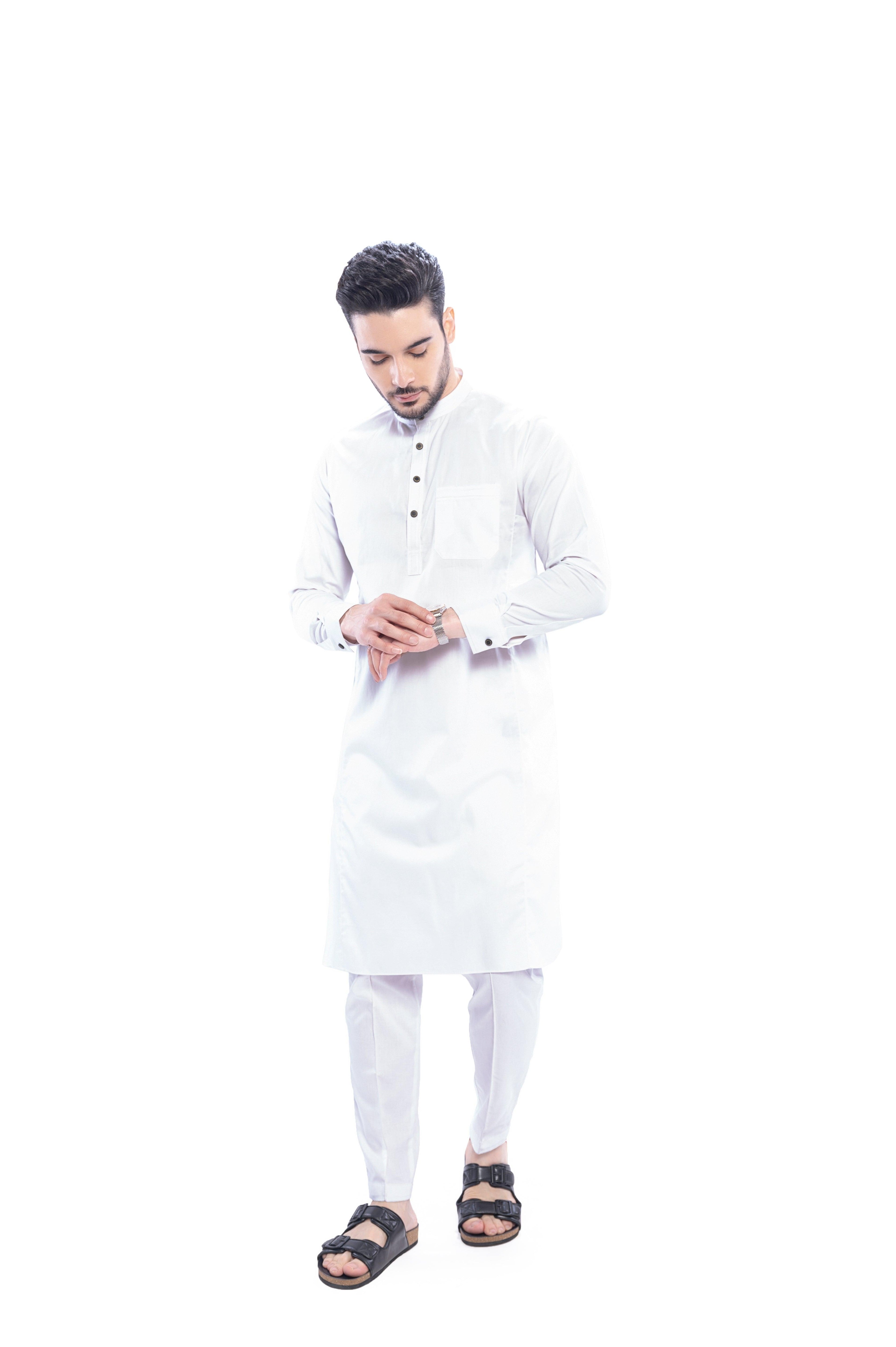 Terfi White Kali Kurta Men - Mashroo