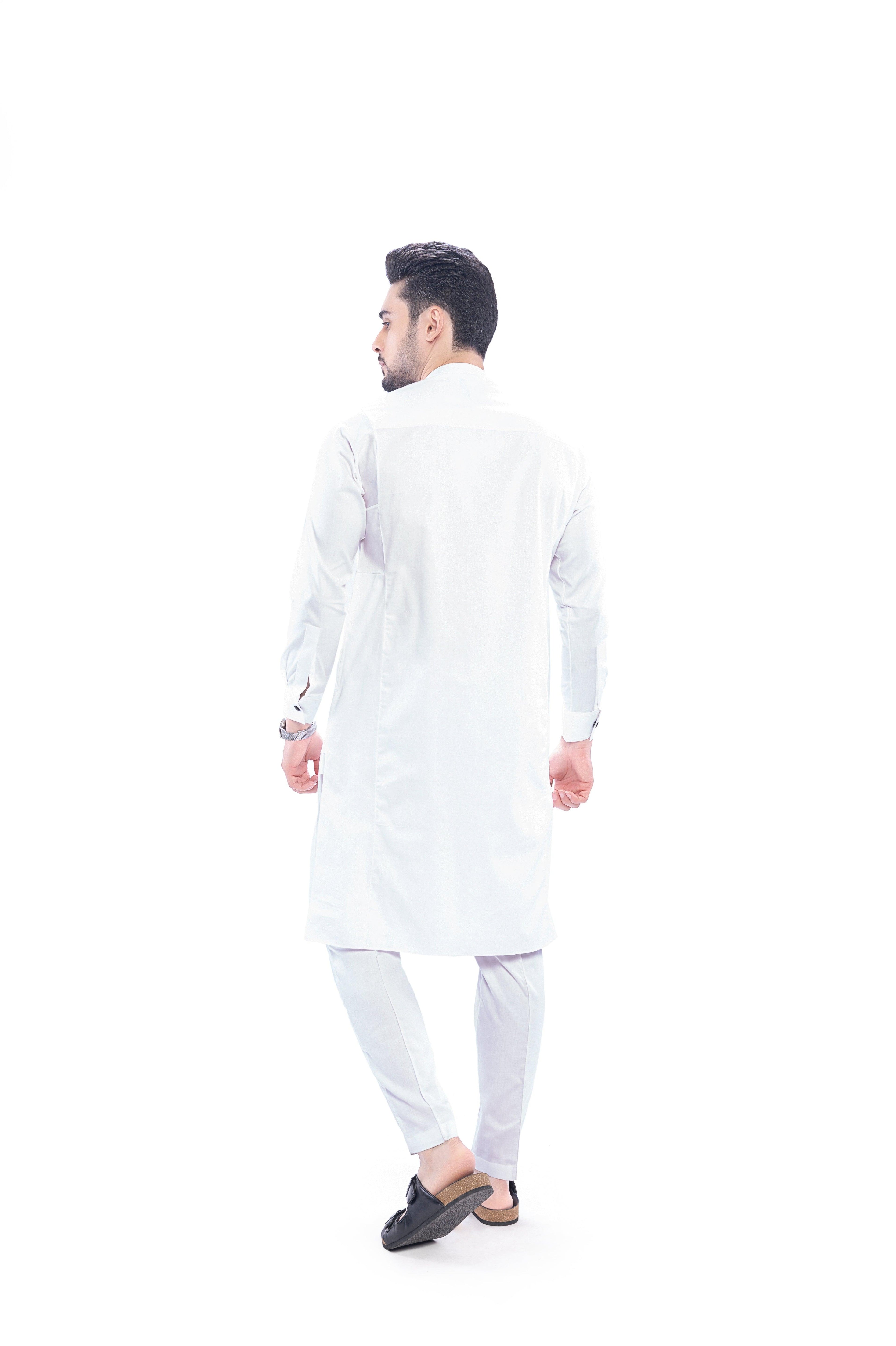 Terfi White Kali Kurta Men - Mashroo