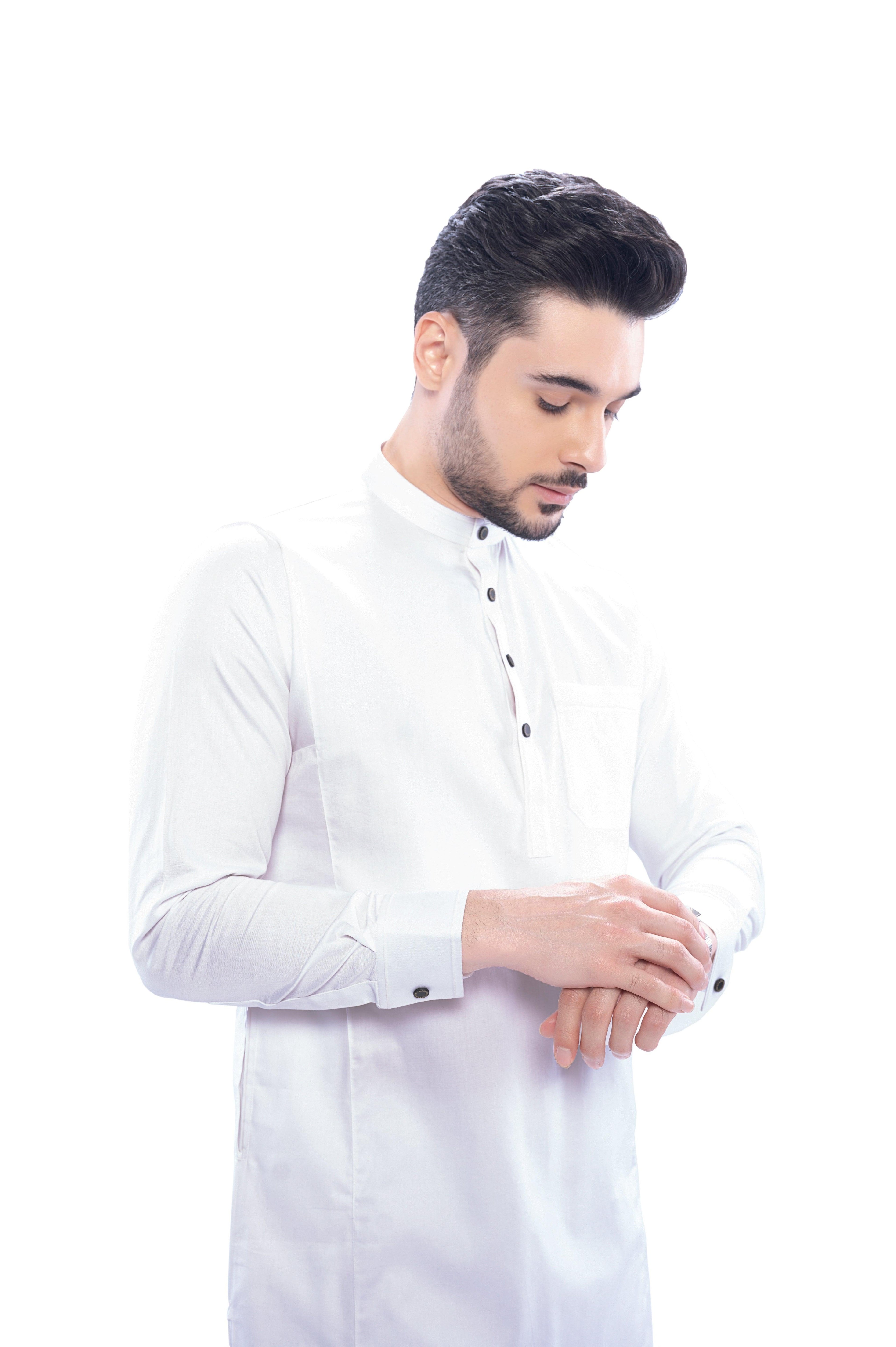 Terfi White Kali Kurta Men - Mashroo