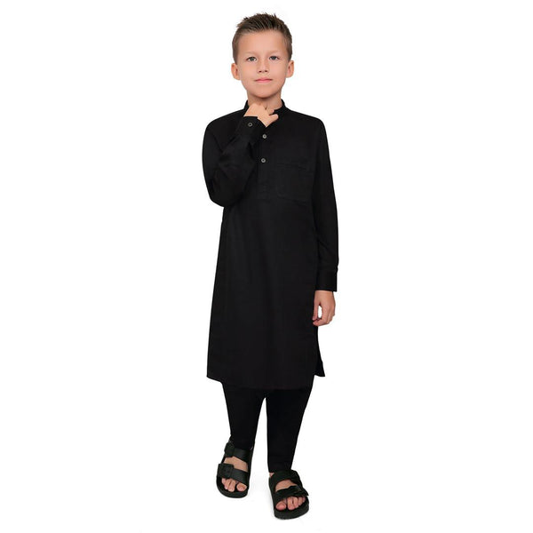 Terfi Black Kali Kurta for Boys