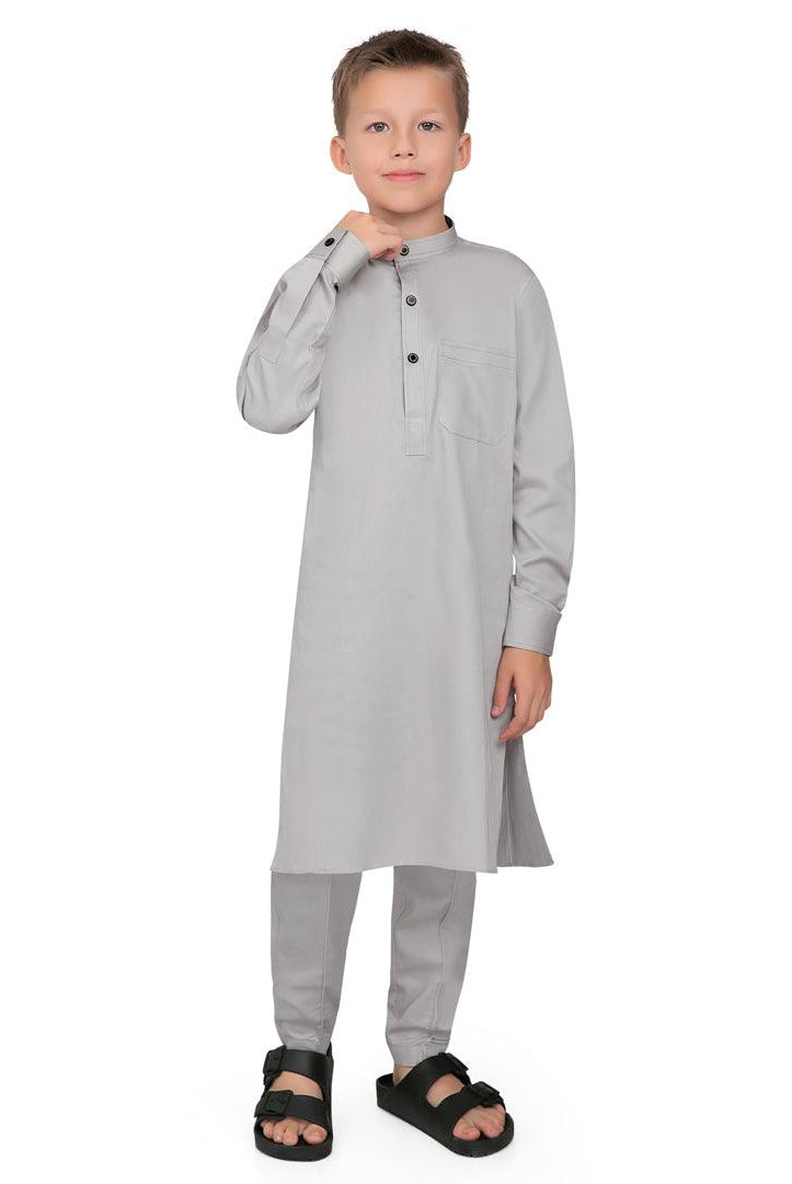 Terfi Grey Kali Kurta for Boys - Mashroo