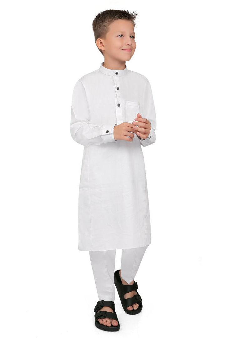 Terfi White Kali Kurta for Boys - Mashroo