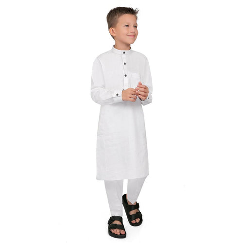 Terfi White Kali Kurta for Boys