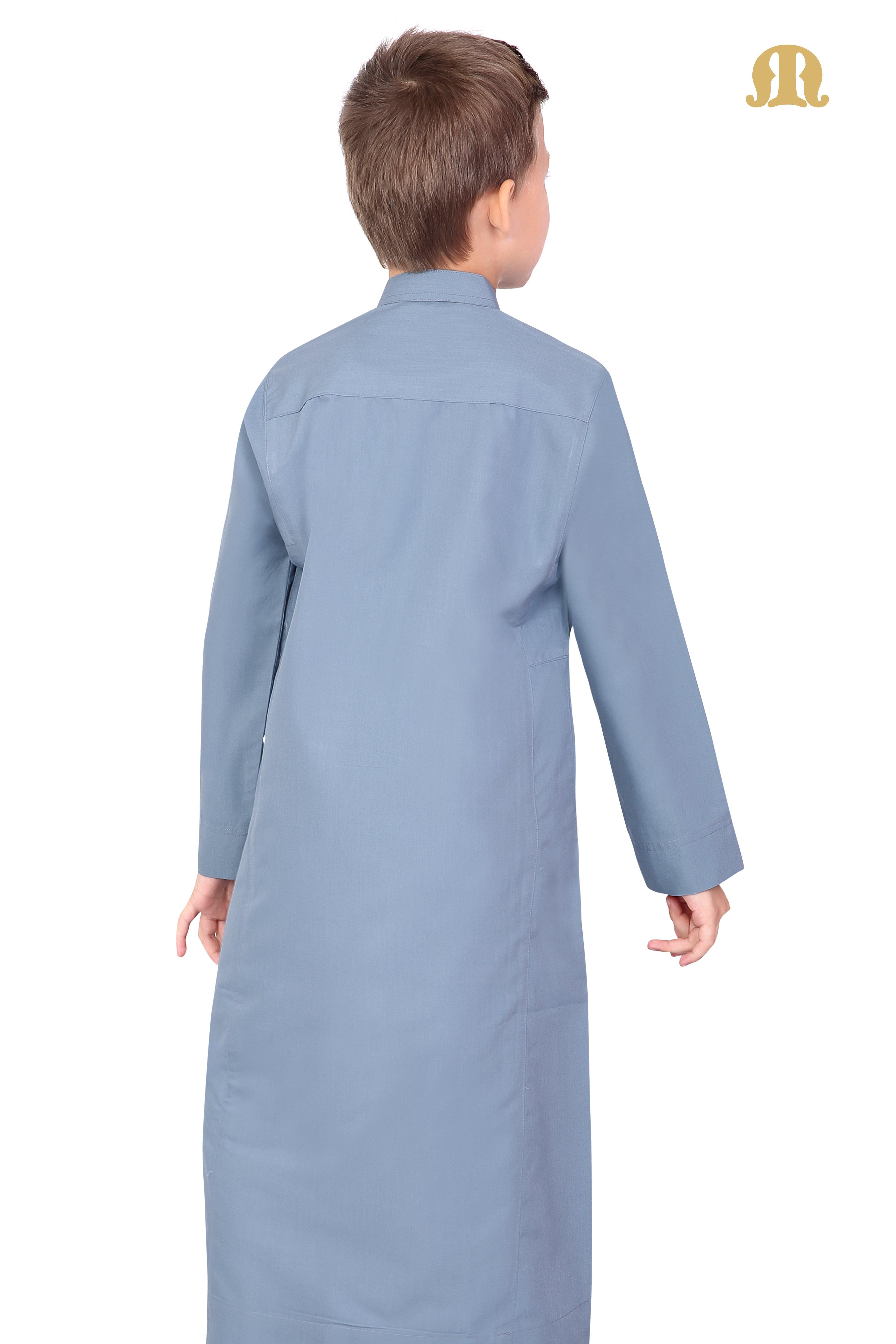Powder Blue Aplos Saudi Thobe for Boys - Mashroo