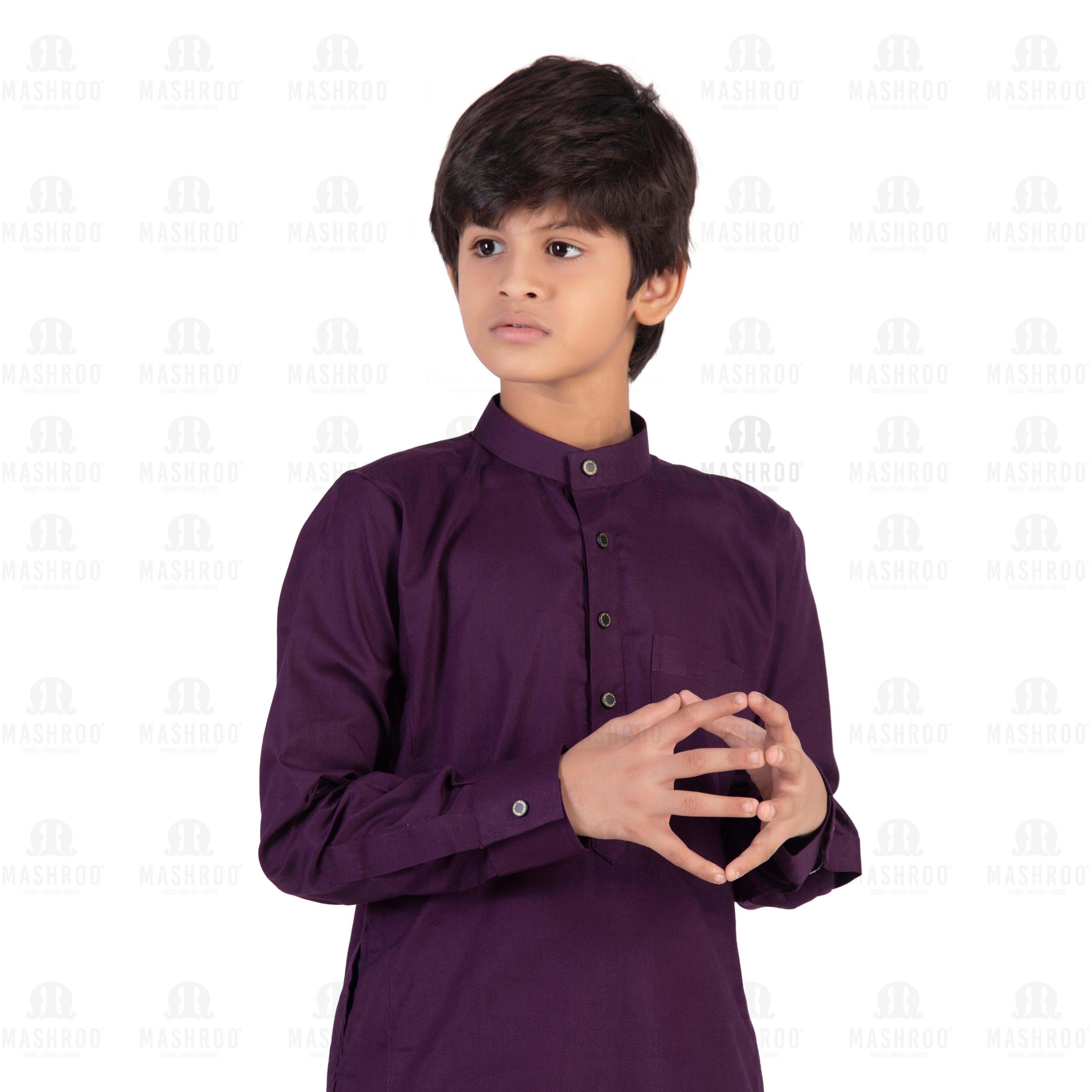 Purple Kali Kurta for Boys - Mashroo