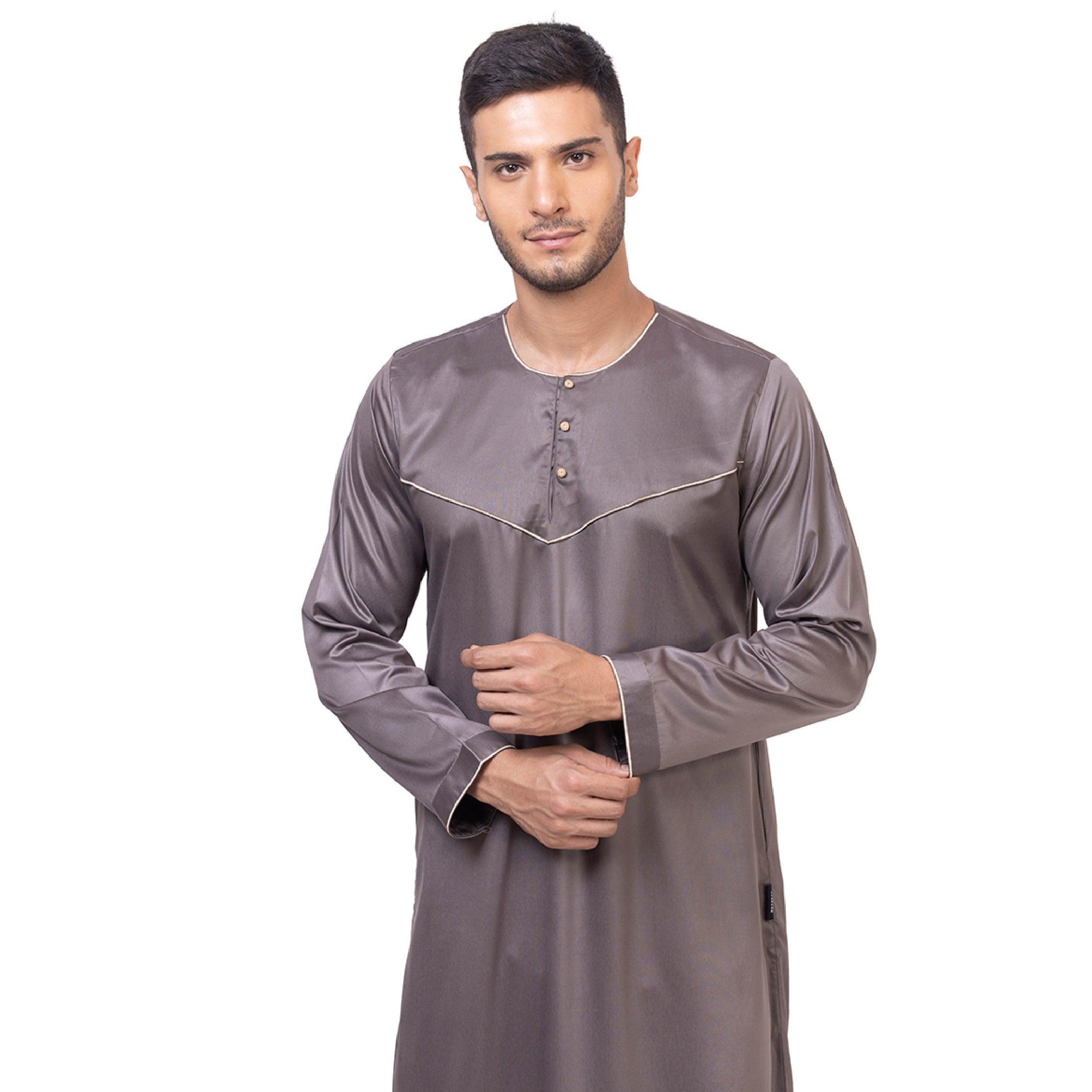 Purple Naziq Emirati Thobe for Men - Mashroo