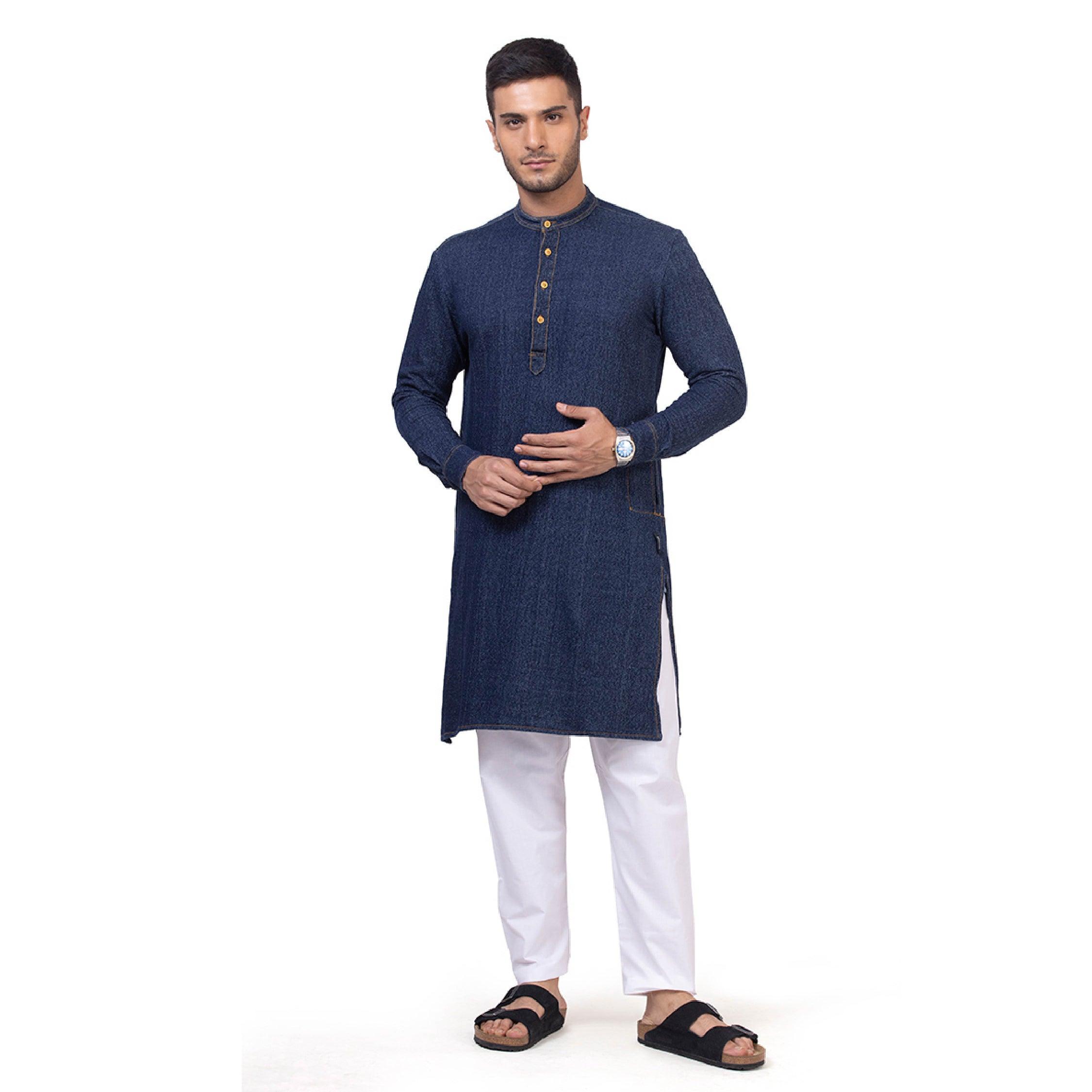 Traper Kurta Set Men Navy - Mashroo