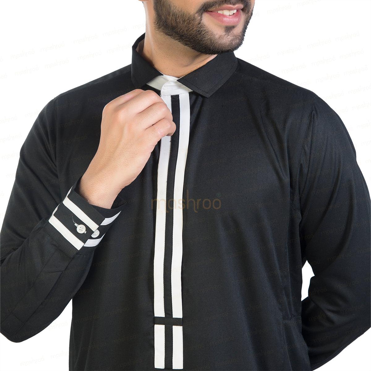 Black Tux Thobe for Men - Mashroo