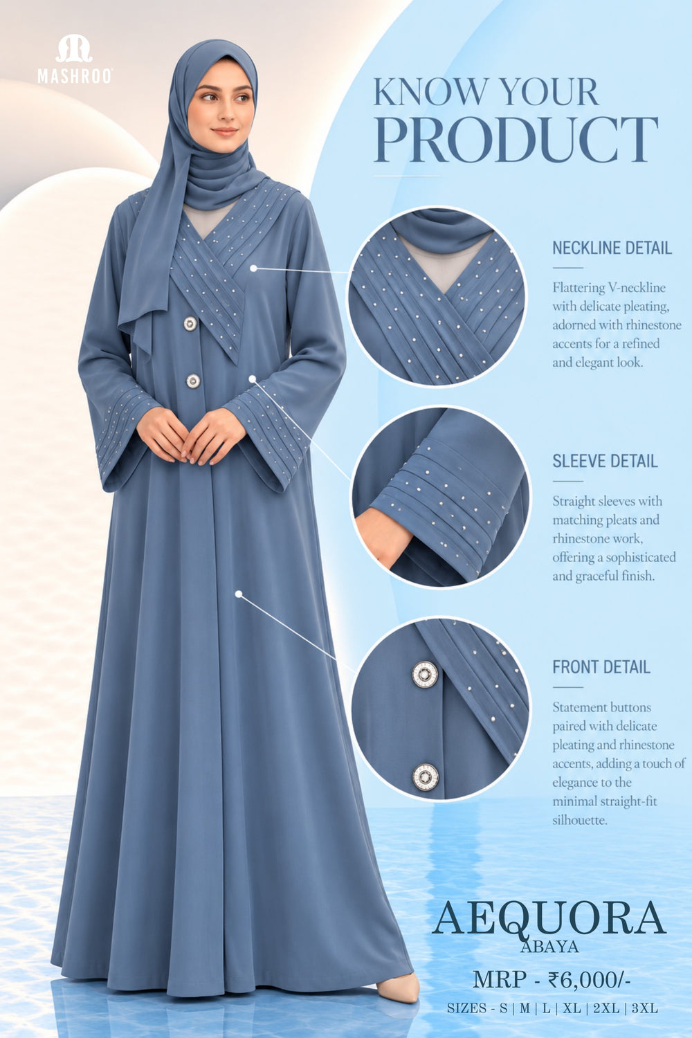 Aequora Abaya | Dusky Blue