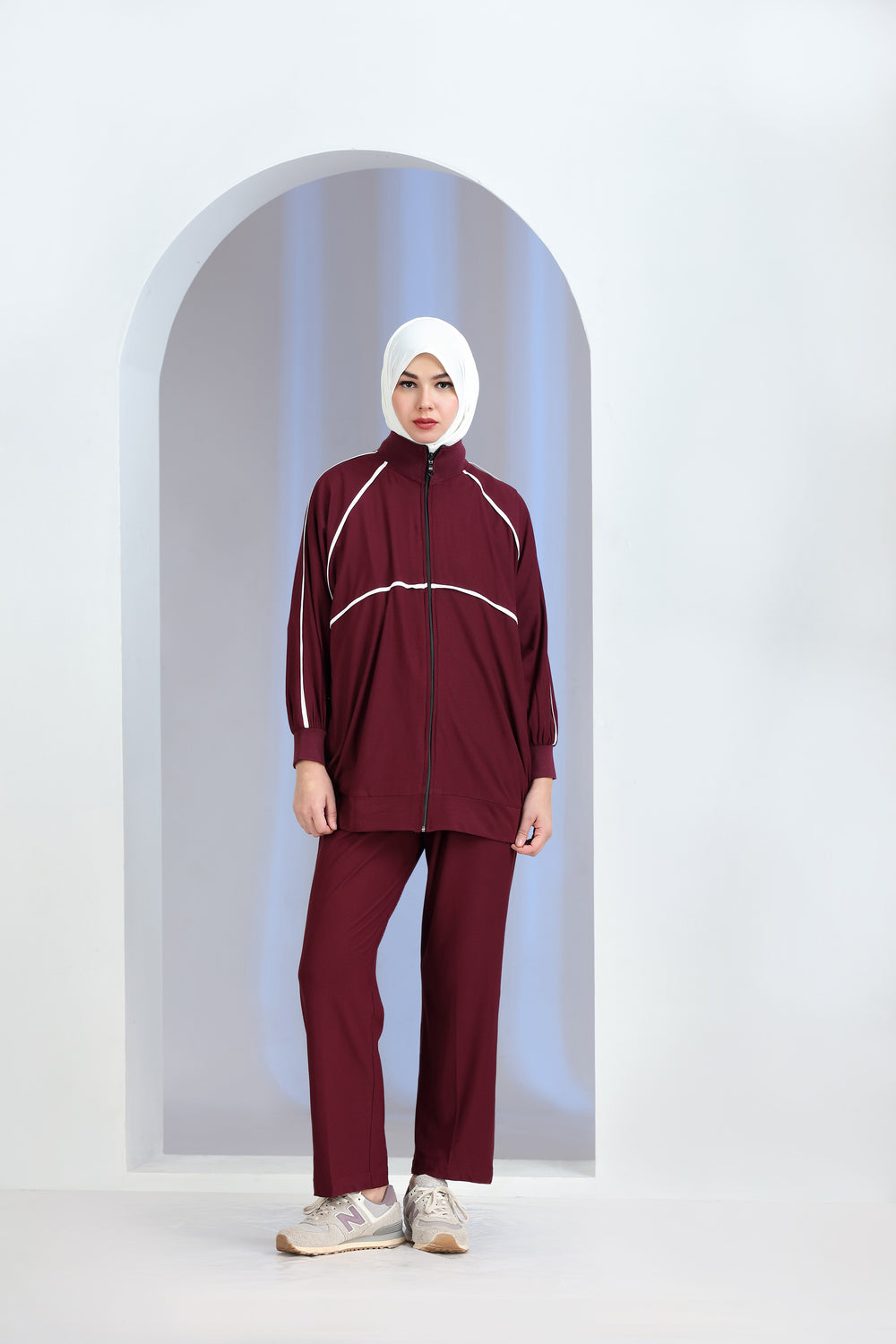 Velox Knit Co-ord Set Maroon