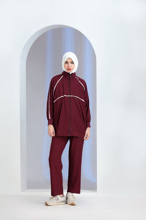 Velox Knit Co-ord Set Maroon