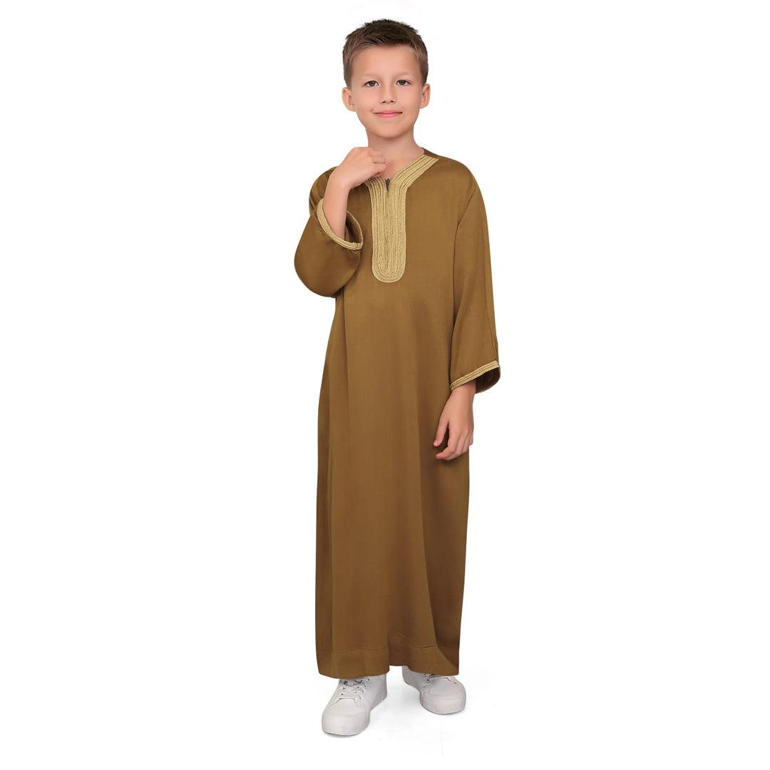 Firas Moroccan Gold Thobe for Kids - Mashroo