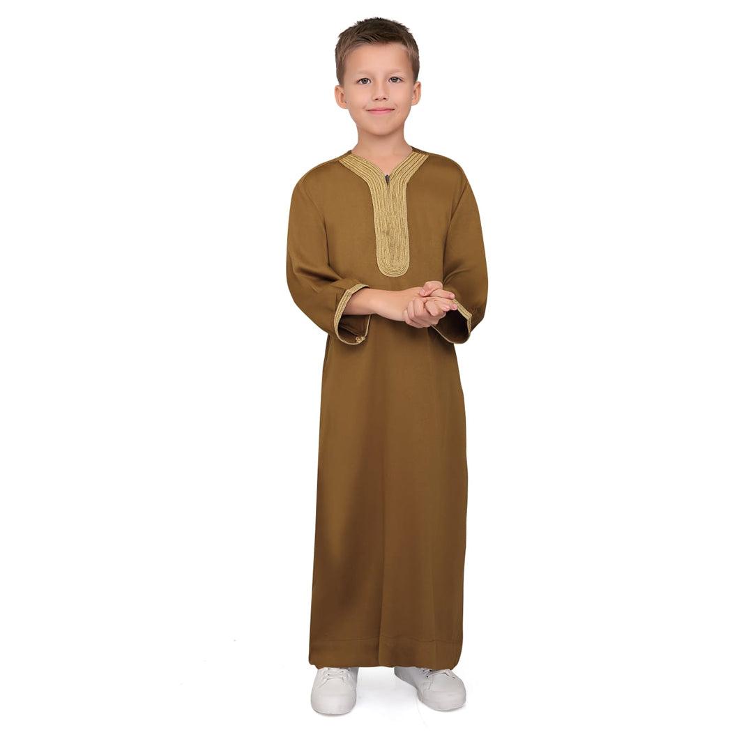 Firas Moroccan Gold Thobe for Kids - Mashroo