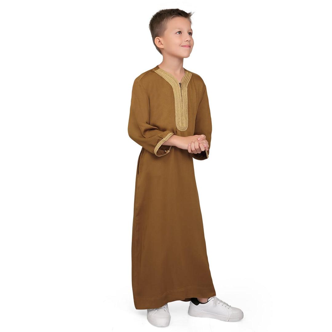 Firas Moroccan Gold Thobe for Kids - Mashroo